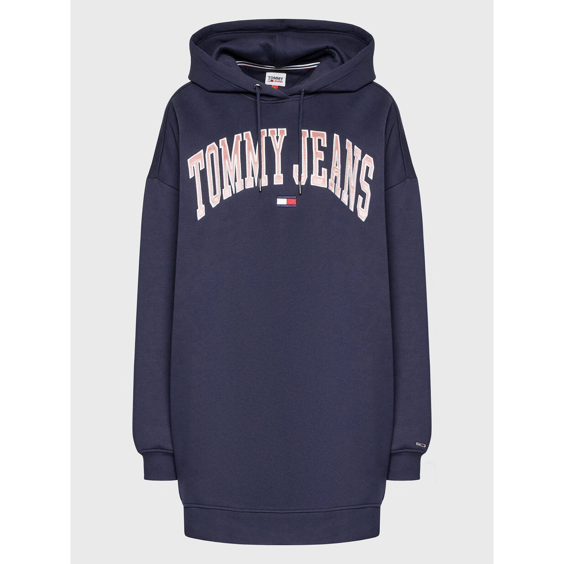 Tommy Jeans Pletena obleka Logo DW0DW14548 Mornarsko modra Regular Fit - Pepit.si