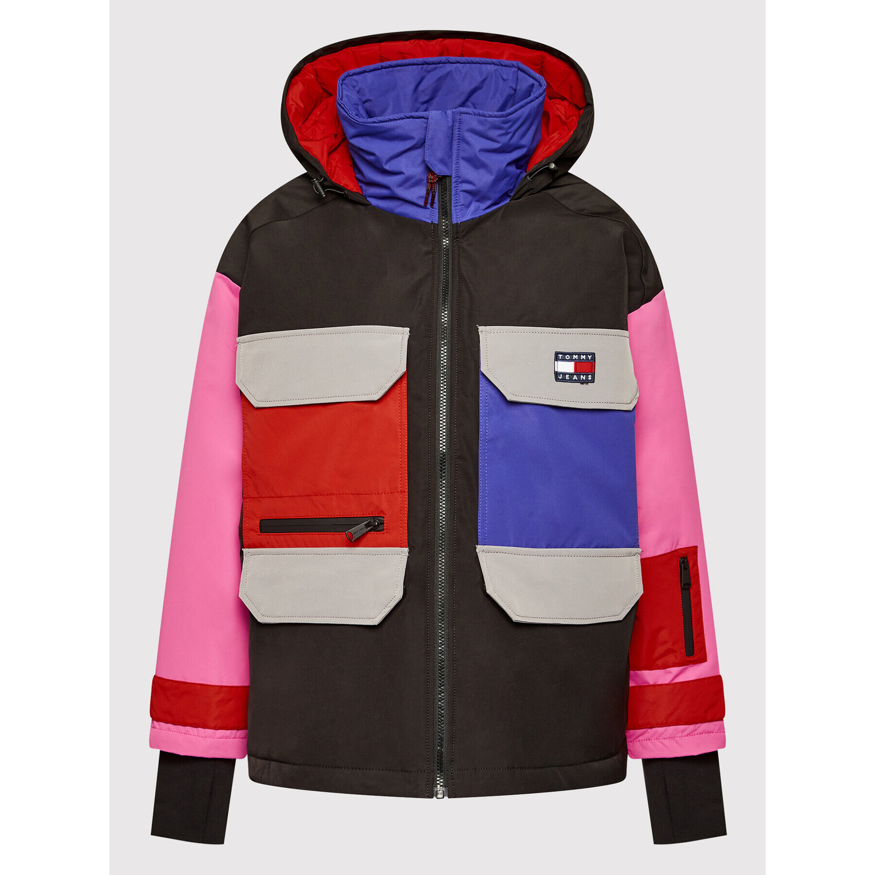 Tommy Jeans Puhovka Colorblock DW0DW11328 Pisana Relaxed Fit - Pepit.si