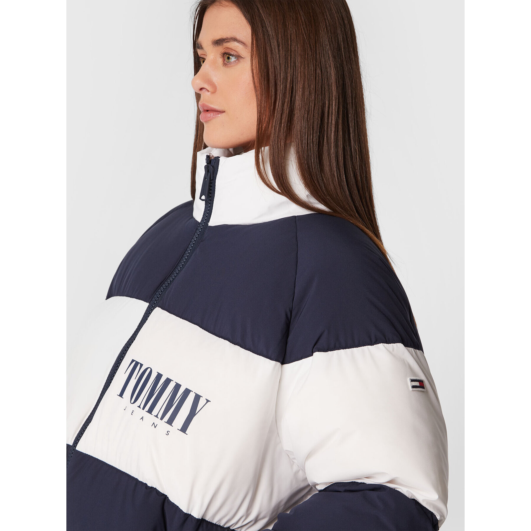 Tommy Jeans Puhovka Fashion DW0DW14306 Mornarsko modra Oversize - Pepit.si