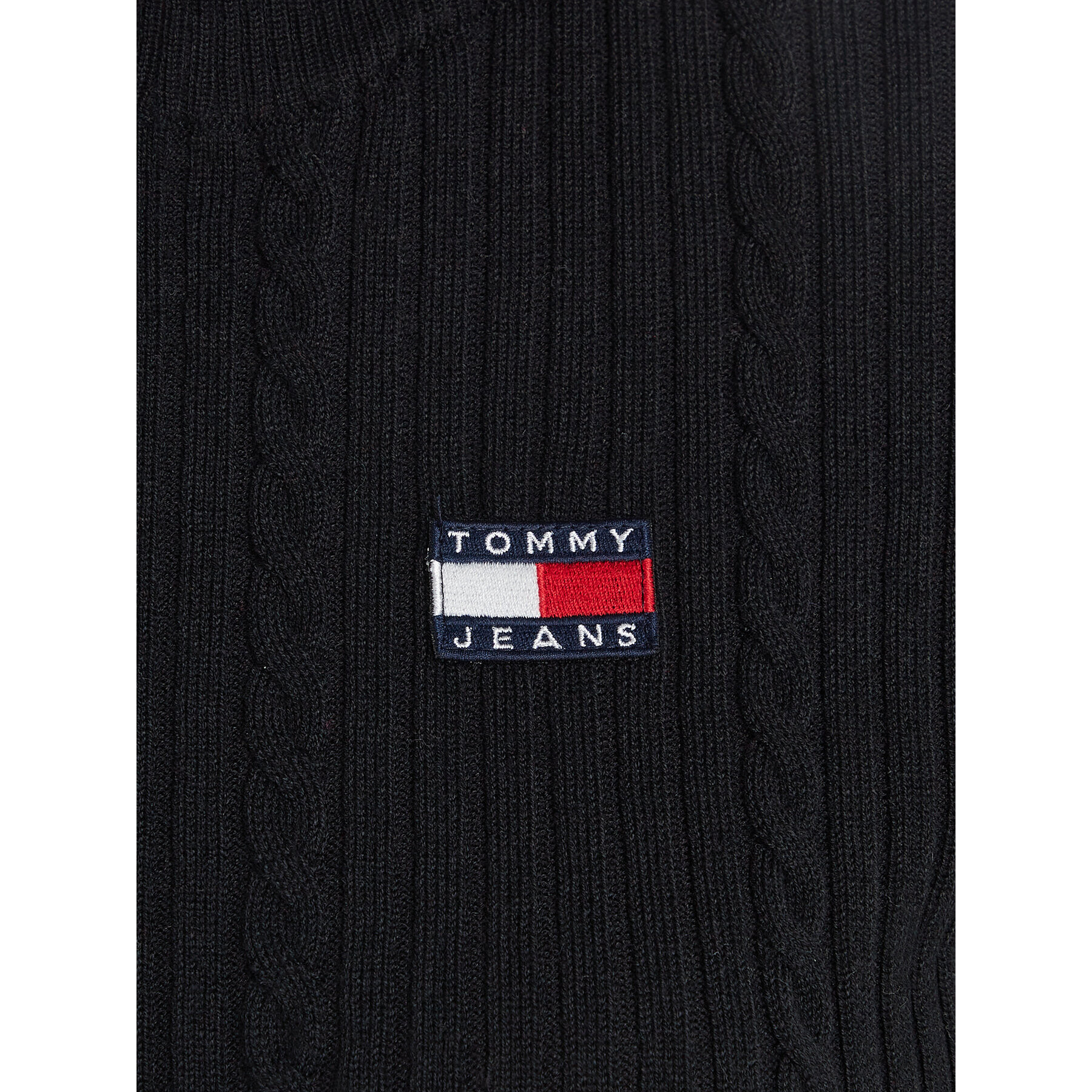 Tommy Jeans Pulover BadgeDW0DW16532 Črna Slim Fit - Pepit.si