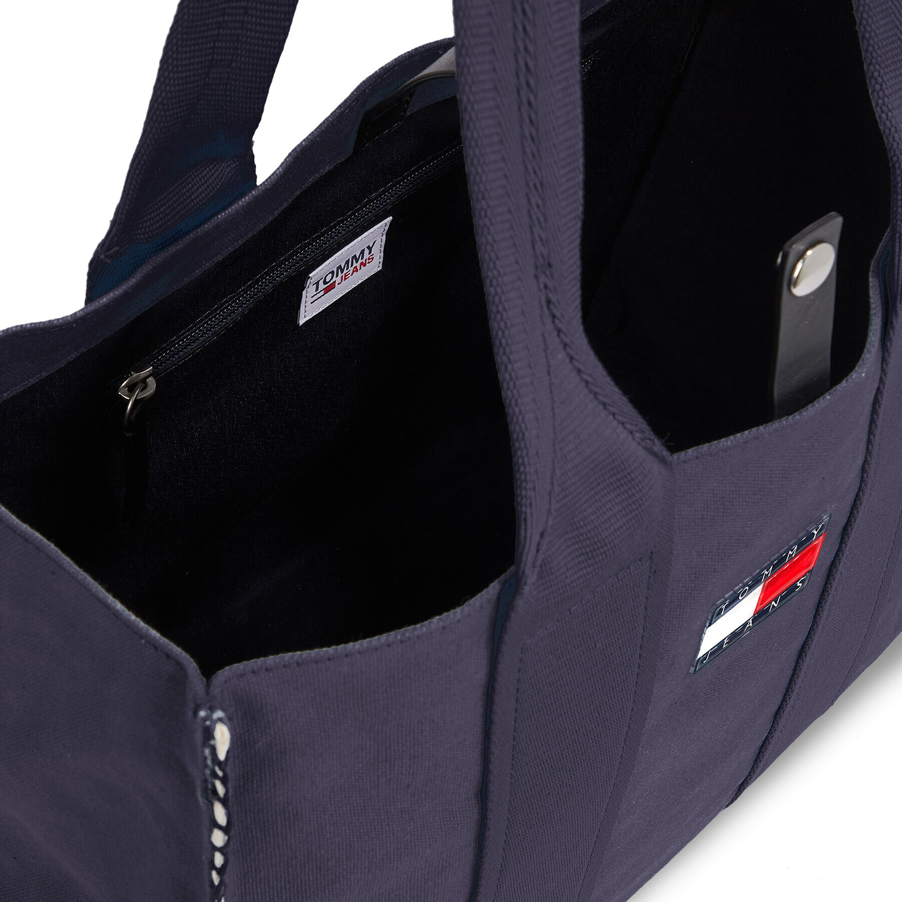 Tommy Jeans Ročna torba Tjm Summer Vacation Tote Denim AW0AW14969 Mornarsko modra - Pepit.si