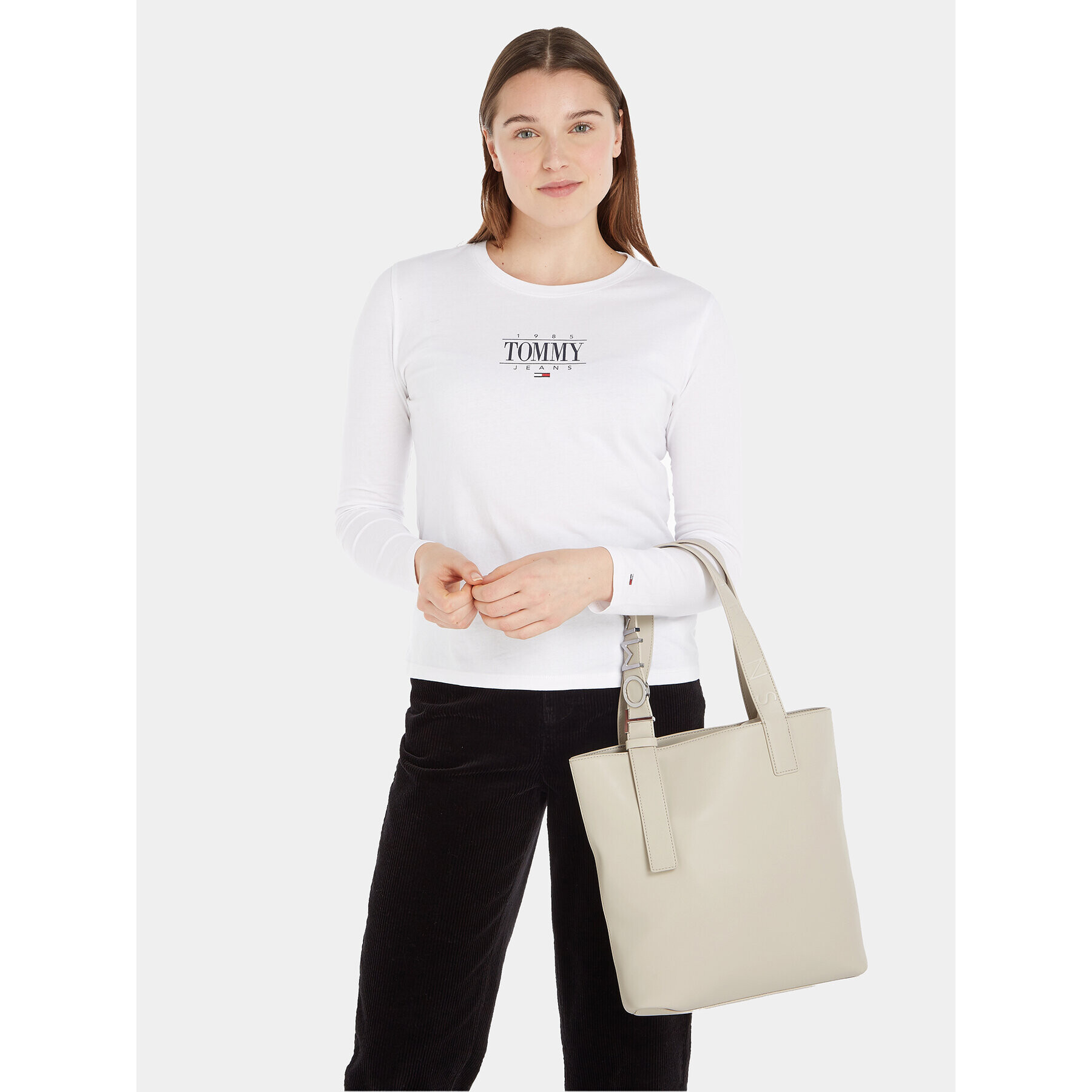 Tommy Jeans Ročna torba Tjw Bold Tote AW0AW15425 Bež - Pepit.si