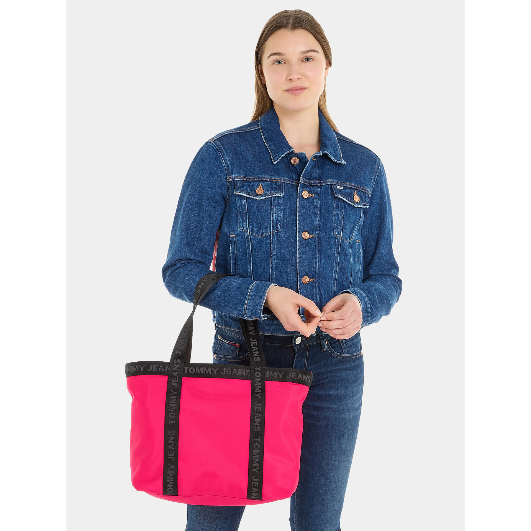 Tommy Jeans Ročna torba Tjw Essentials Tote AW0AW15414 Roza - Pepit.si