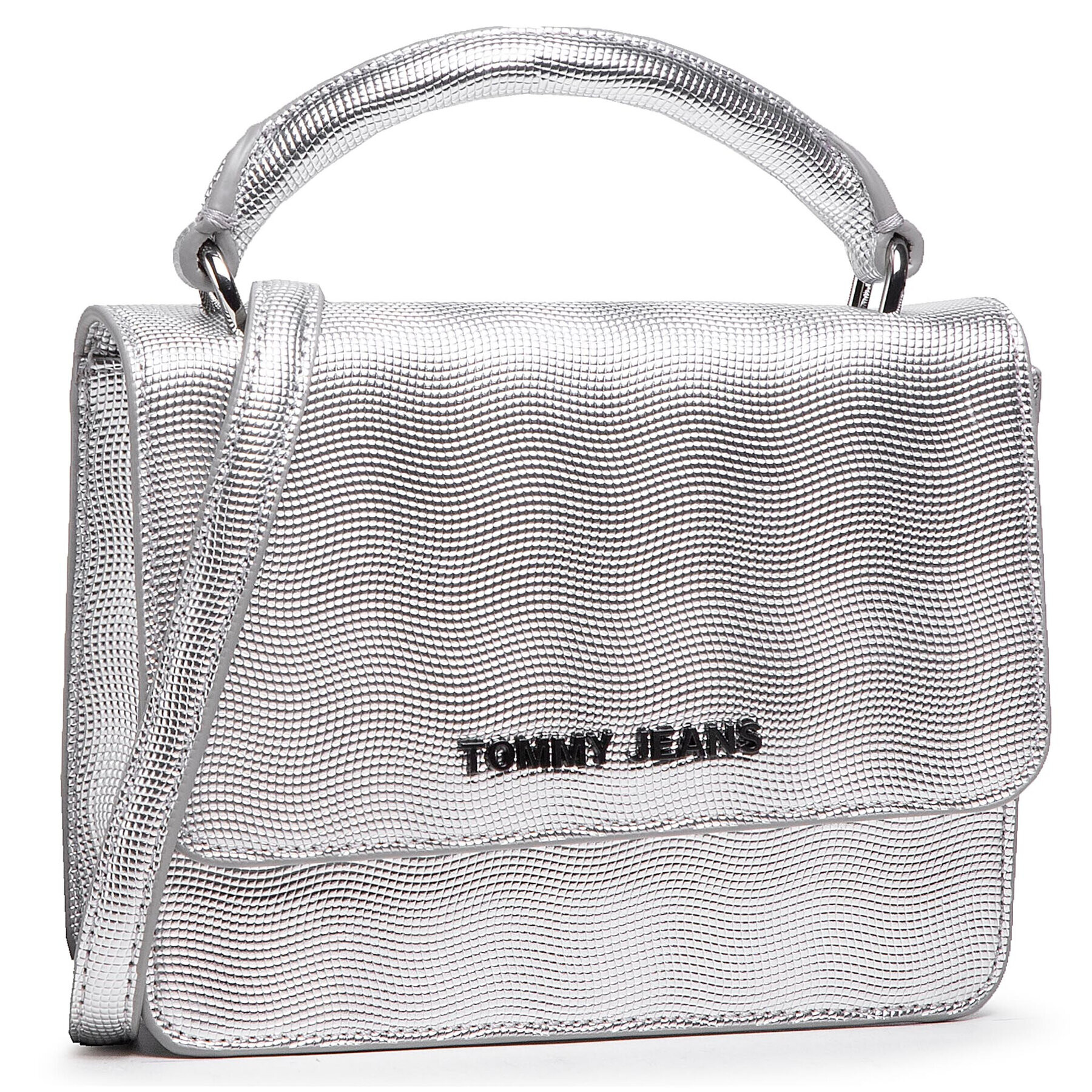 Tommy Jeans Ročna torba Tjw Femme Puflsp Crossover Mtl AW0AW09858 Srebrna - Pepit.si