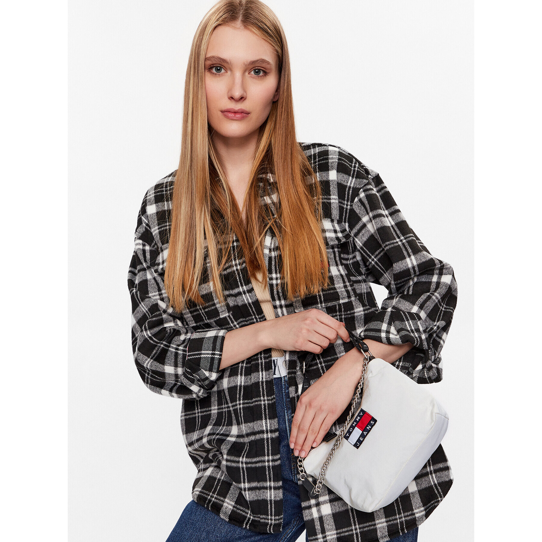 Tommy Jeans Ročna torba Tjw Heritage Shoulder Bag AW0AW14112 Siva - Pepit.si