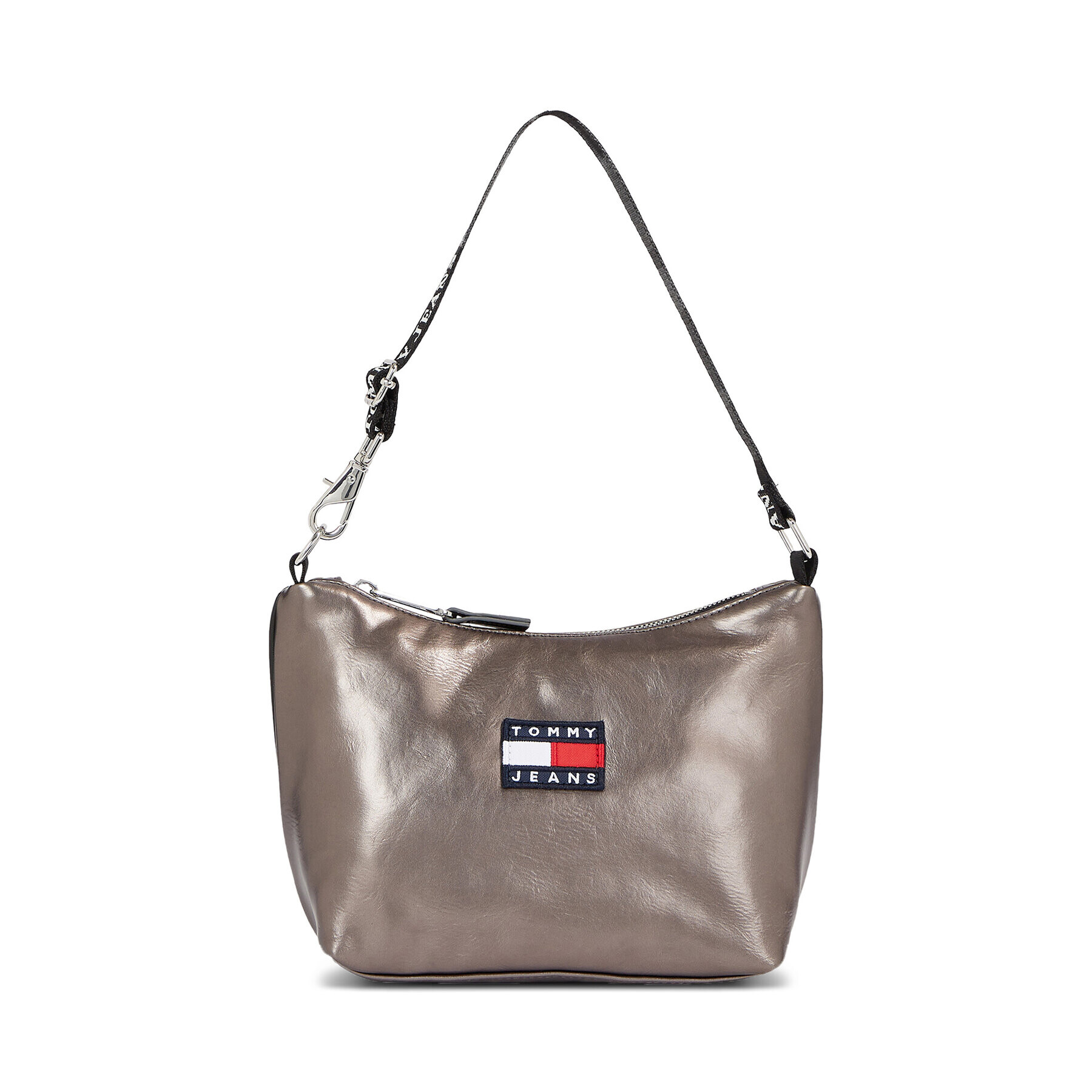 Tommy Jeans Ročna torba Tjw Heritage Shoulder Bag Metal AW0AW15436 Siva - Pepit.si