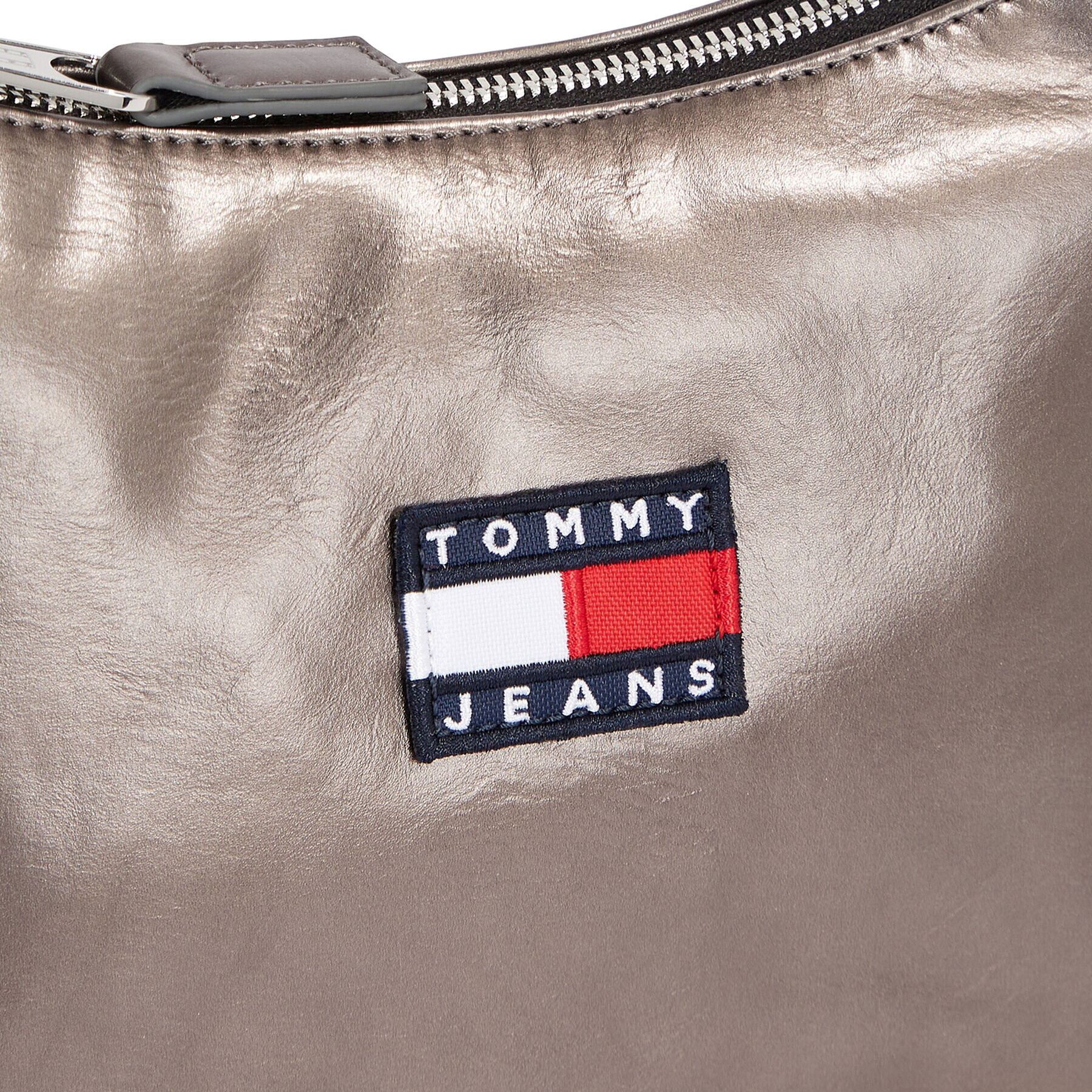 Tommy Jeans Ročna torba Tjw Heritage Shoulder Bag Metal AW0AW15436 Siva - Pepit.si