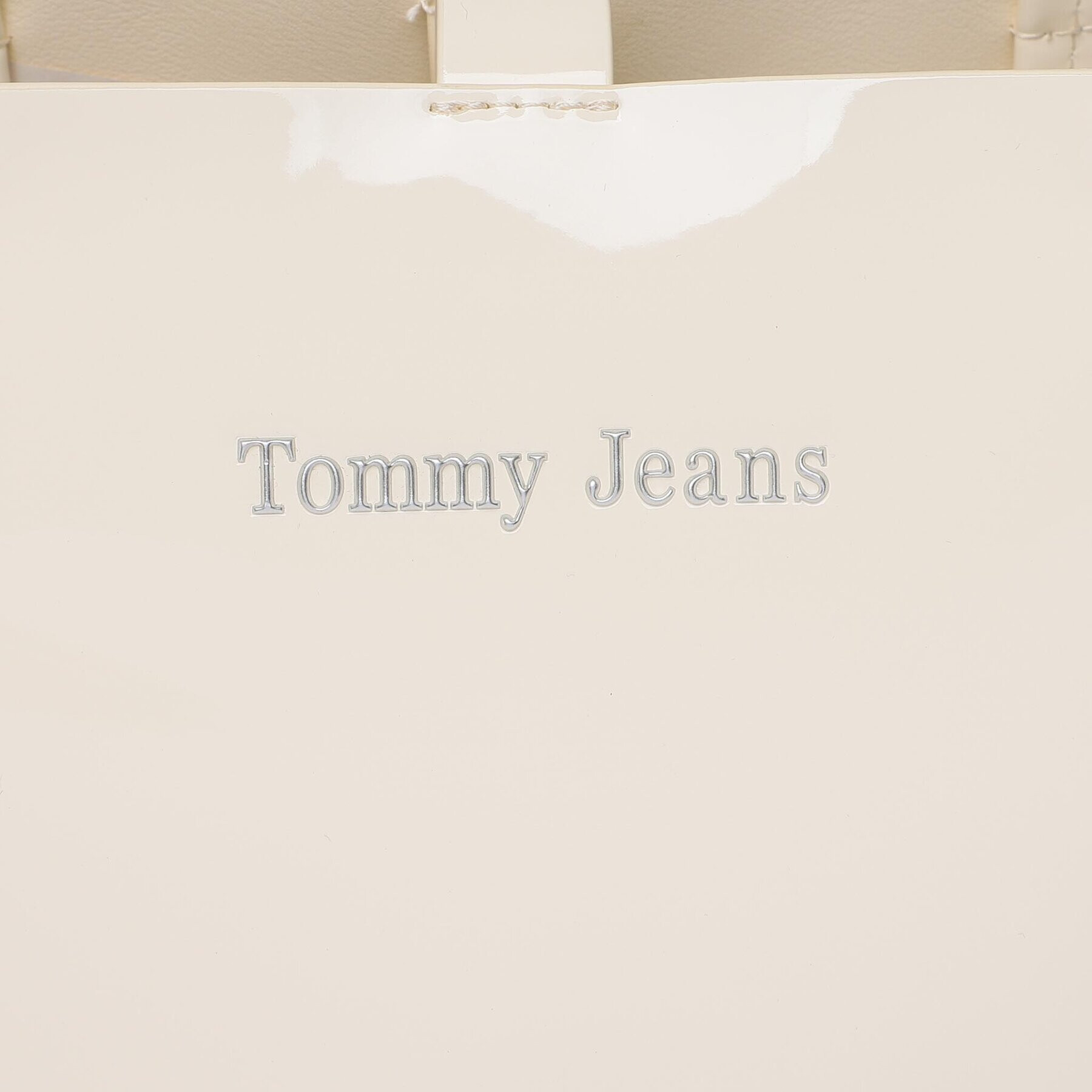 Tommy Jeans Ročna torba Must North South Patent Tote AW0AW15540 Bež - Pepit.si