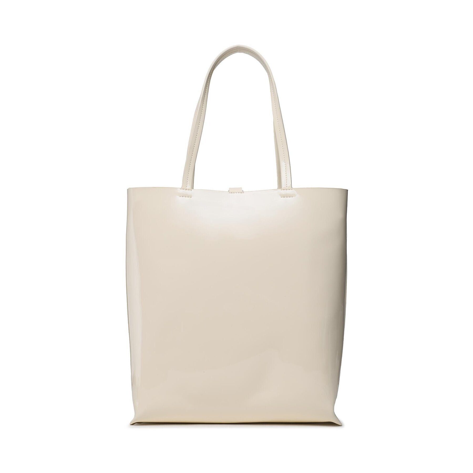 Tommy Jeans Ročna torba Must North South Patent Tote AW0AW15540 Bež - Pepit.si