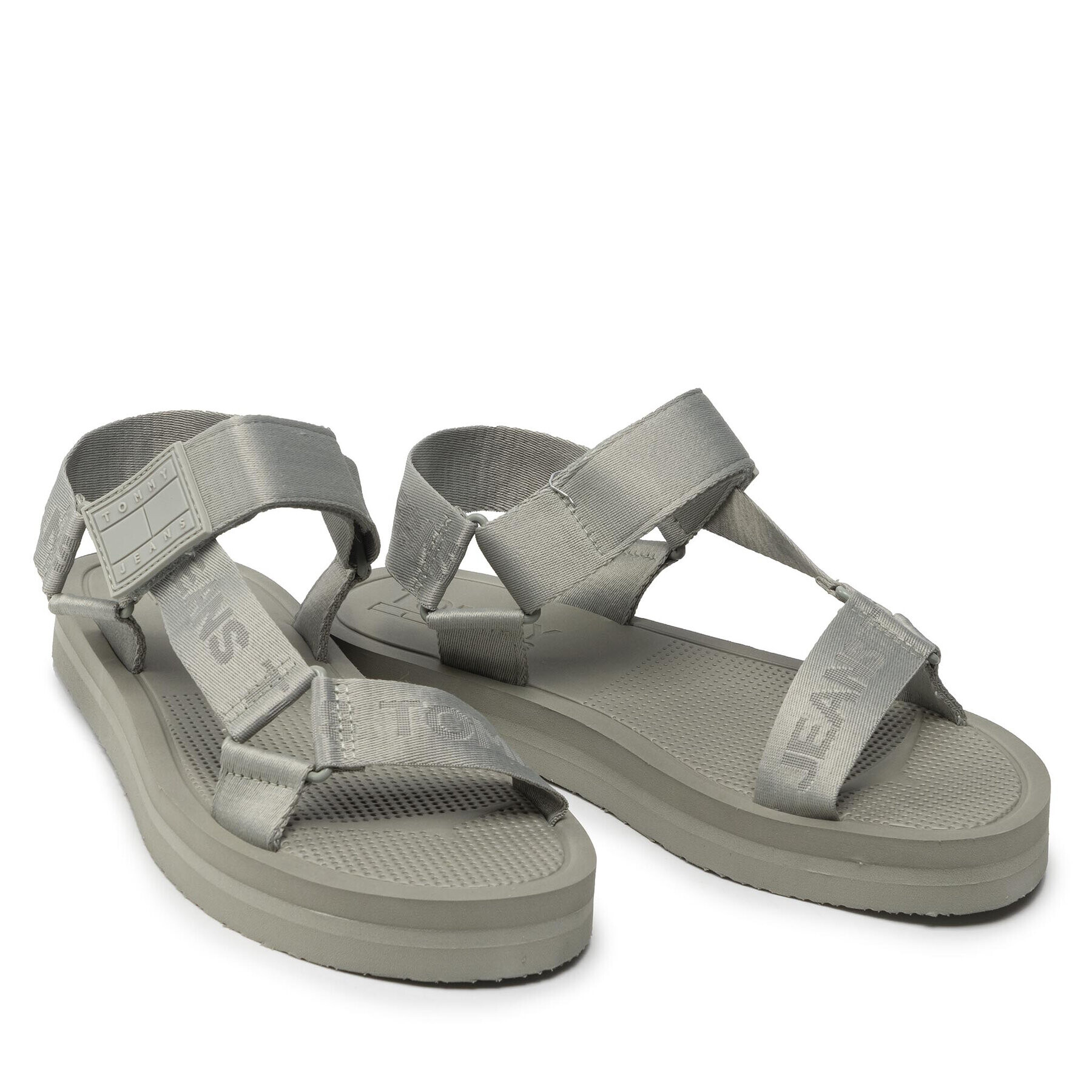 Tommy Jeans Sandali Eva Sandal EM0EM00976 Zelena - Pepit.si