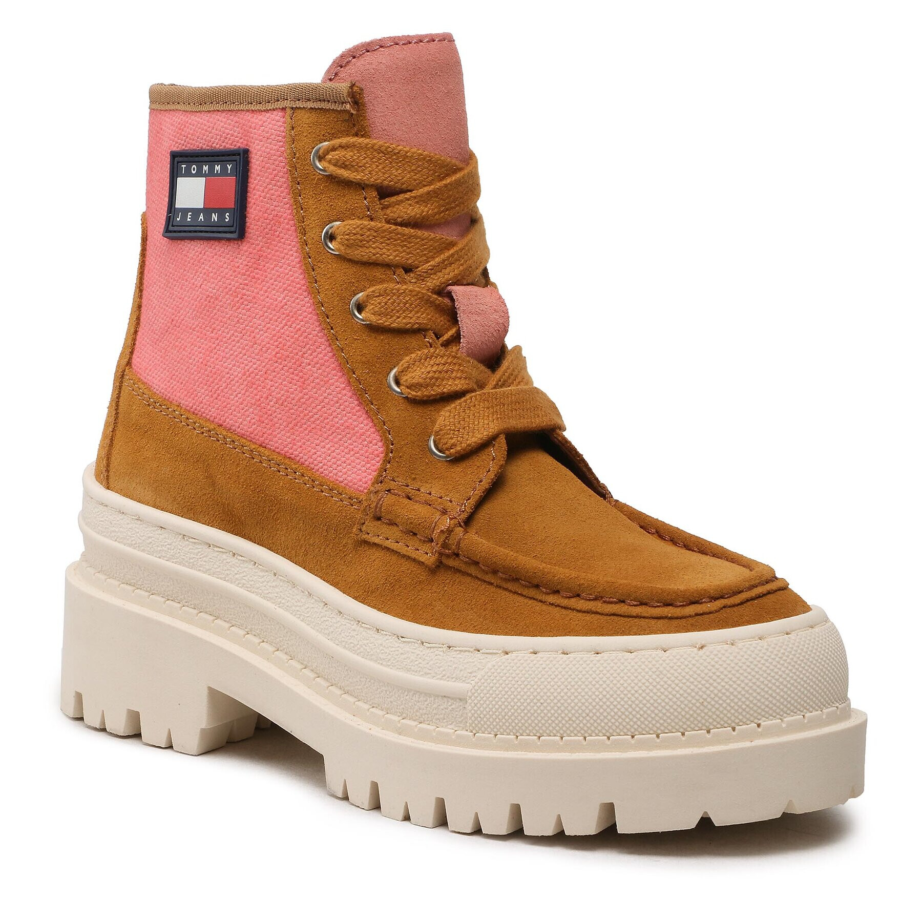 Tommy Jeans Škornji Foxing Lace Up Boot EN0EN01915 Rjava - Pepit.si