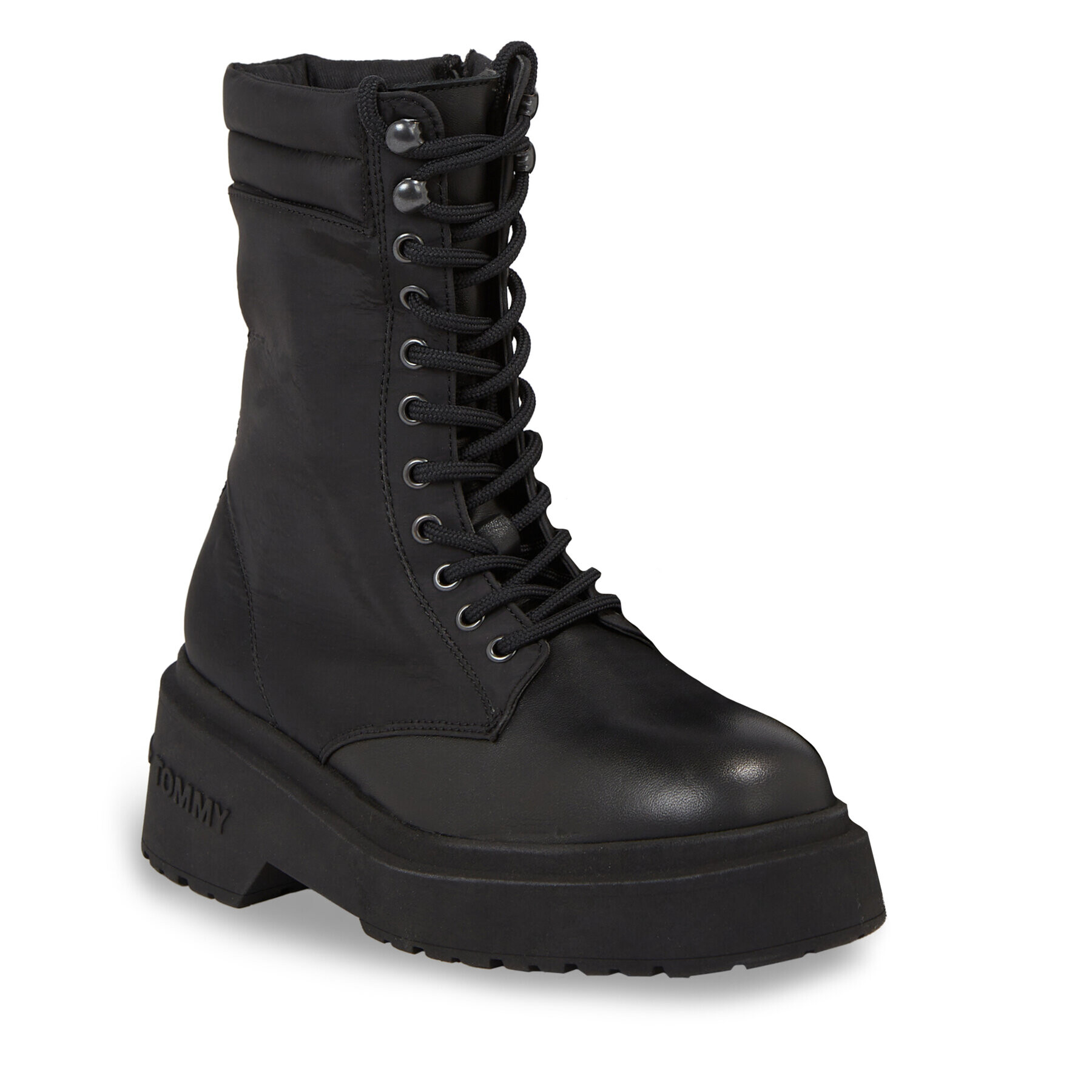 Tommy Jeans Škornji Tjw Lace Up Padded Boot EN0EN02405 Črna - Pepit.si