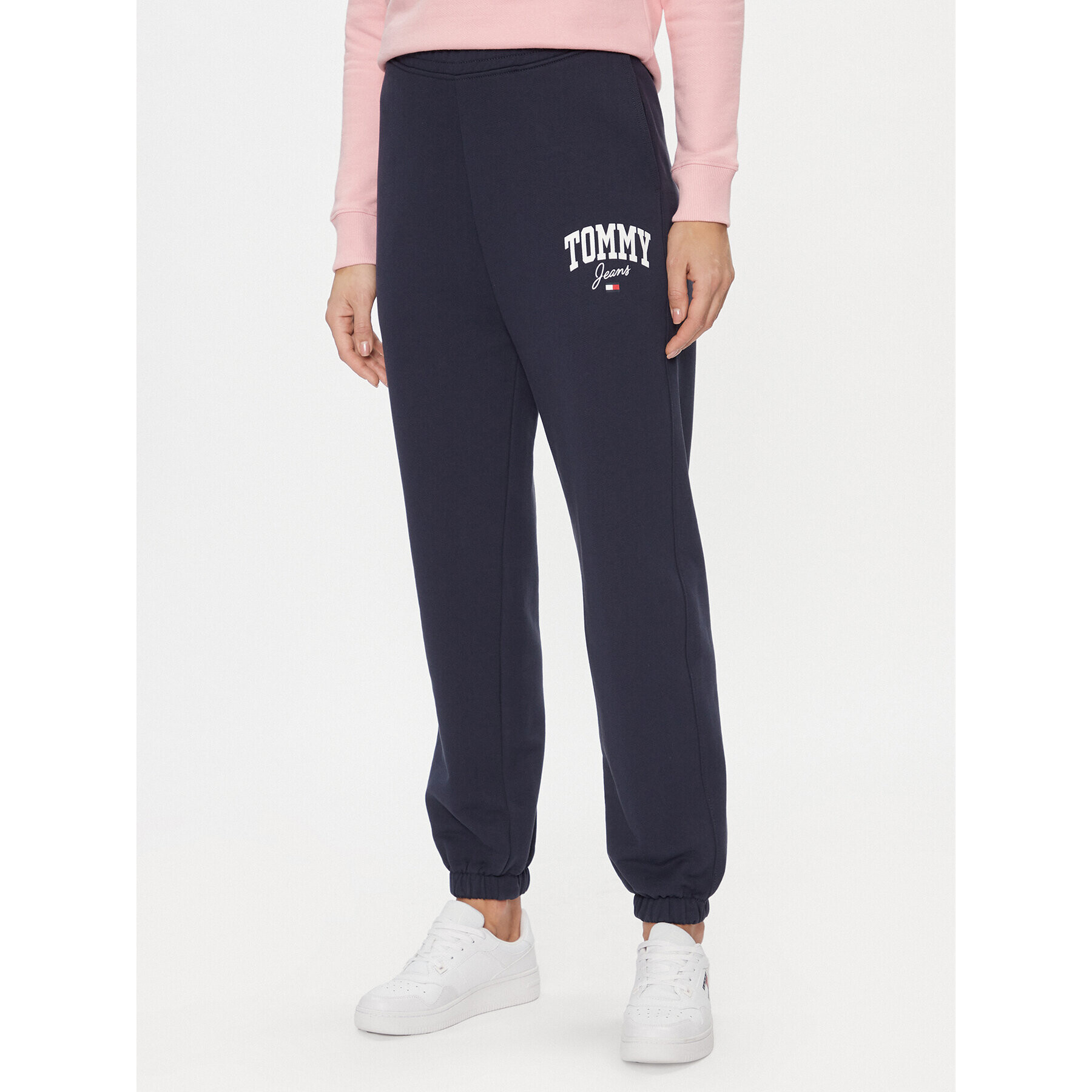 Tommy Jeans Spodnji del trenirke DW0DW16379 Mornarsko modra Relaxed Fit - Pepit.si