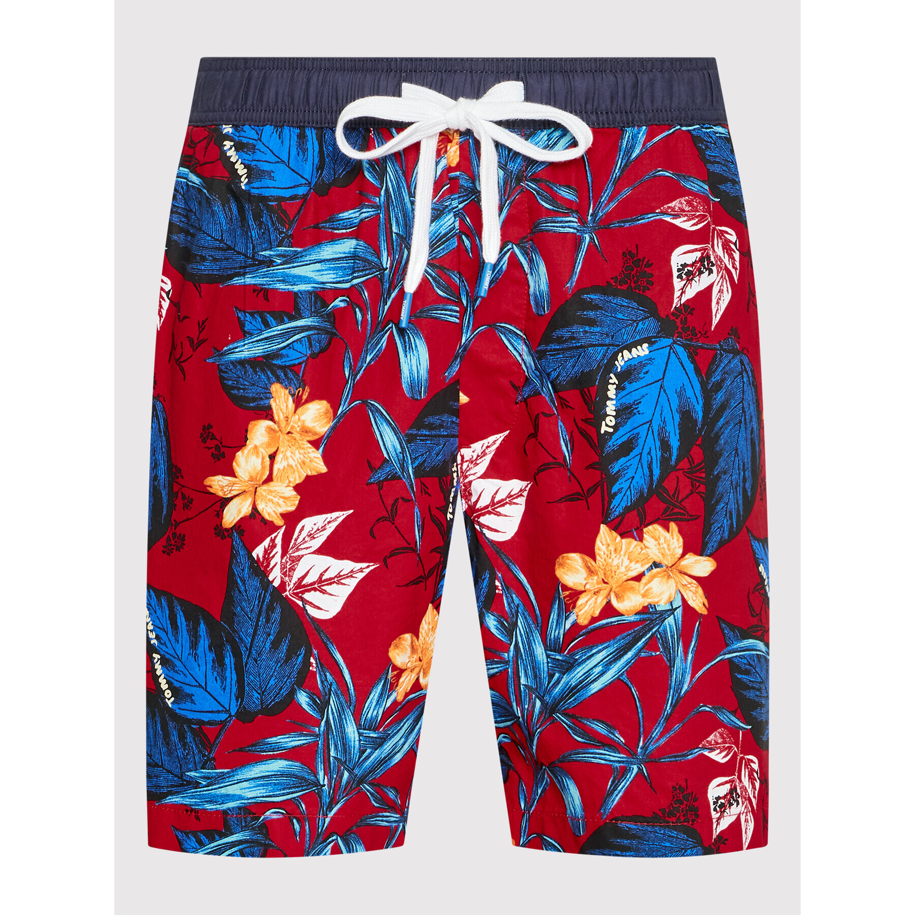 Tommy Jeans Športne kratke hlače Tropical DM0DM13218 Rdeča Regular Fit - Pepit.si