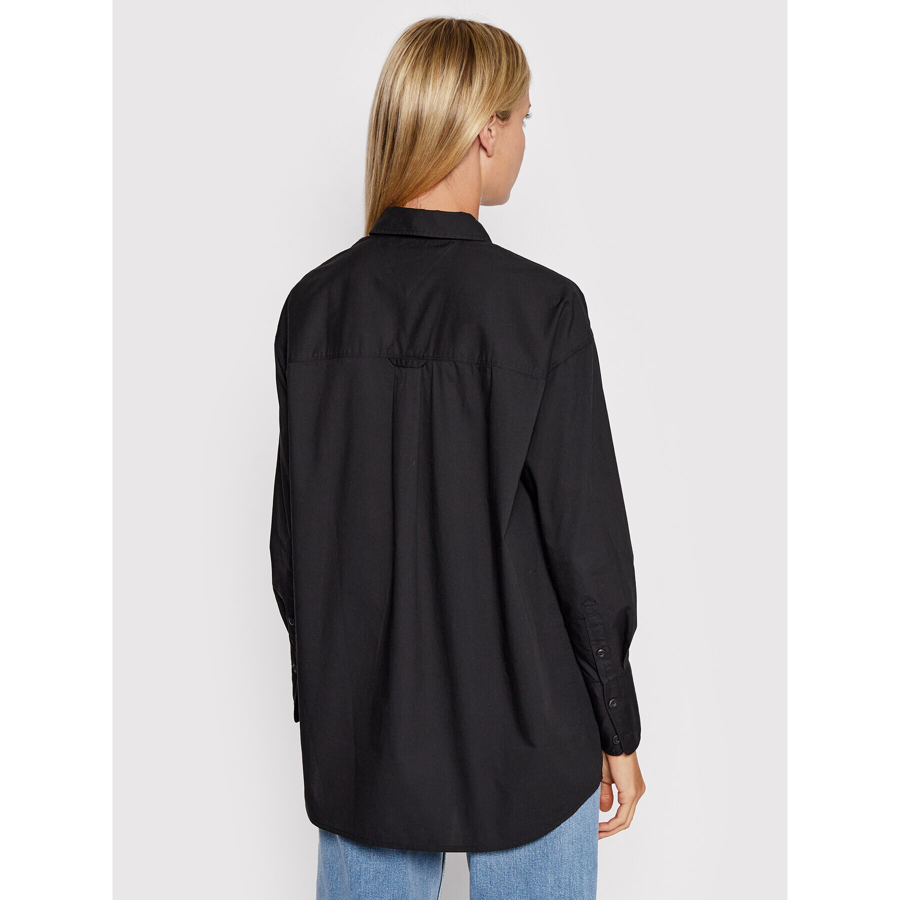 Tommy Jeans Srajca Oversized Poplin DW0DW12080 Črna Oversize - Pepit.si