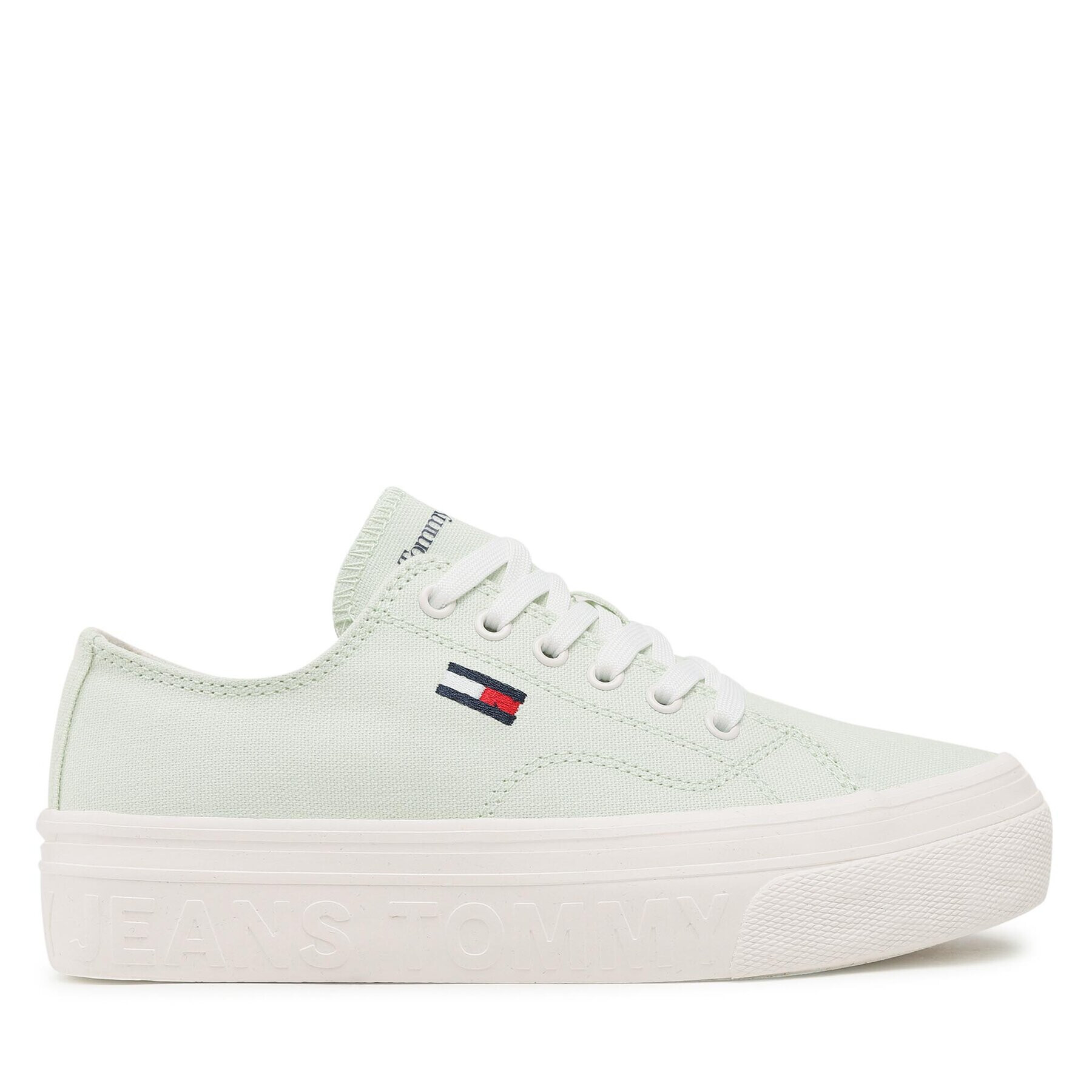 Tommy Jeans Tenis superge Flatform EN0EN02173 Zelena - Pepit.si