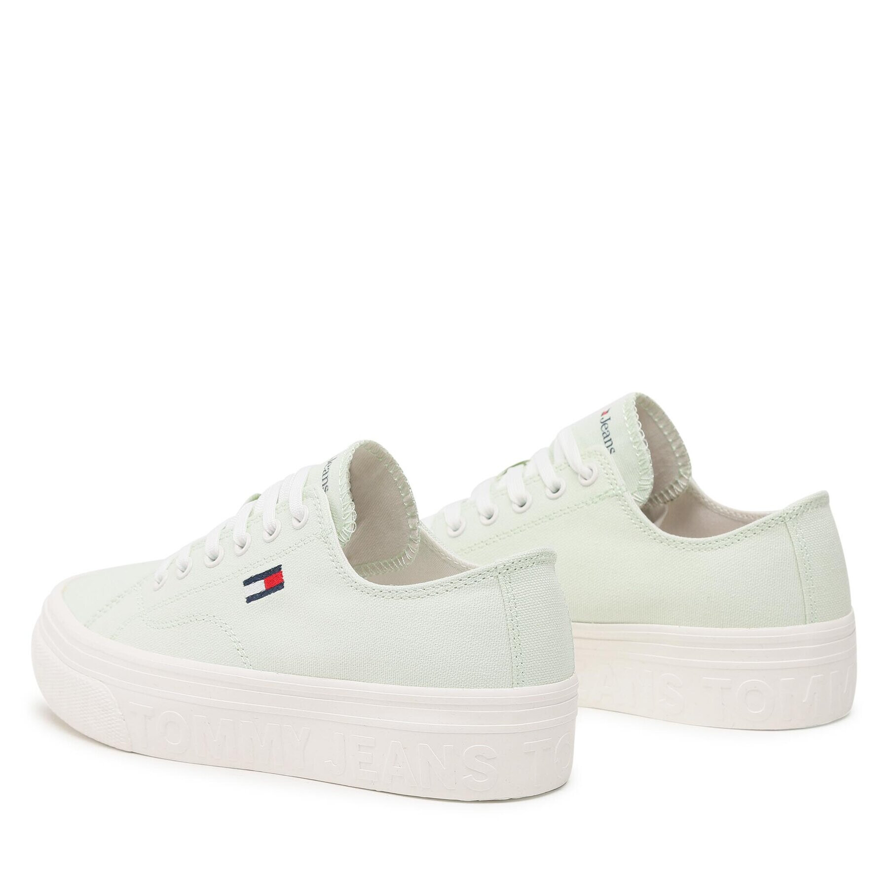 Tommy Jeans Tenis superge Flatform EN0EN02173 Zelena - Pepit.si