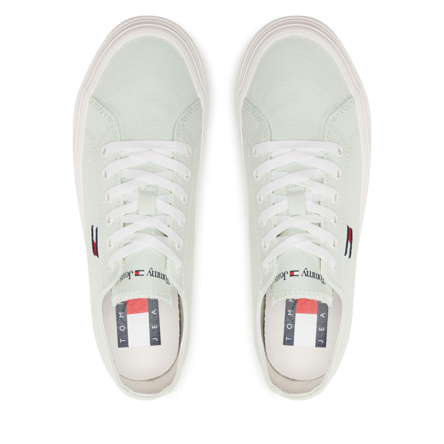 Tommy Jeans Tenis superge Flatform EN0EN02173 Zelena - Pepit.si