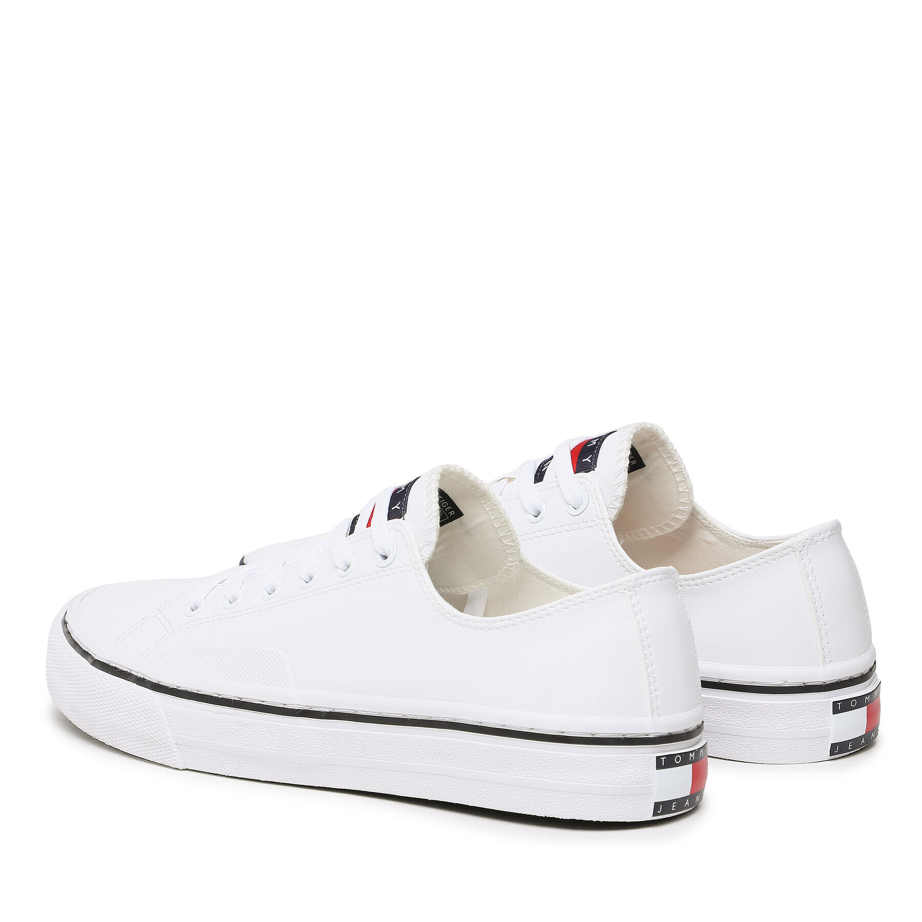 Tommy Jeans Tenis superge Lace Vulc Ess EM0EM01047 Bela - Pepit.si