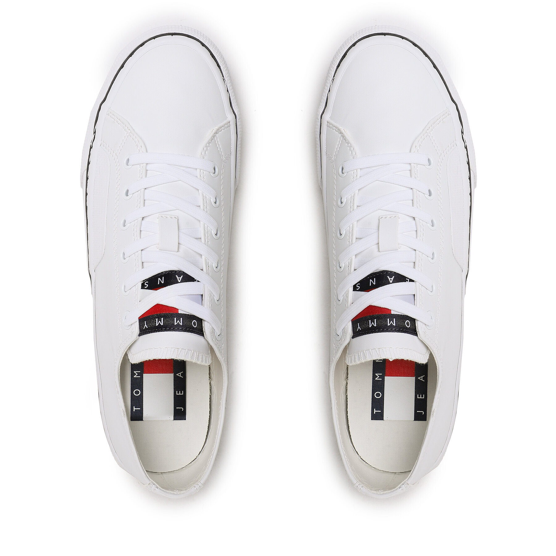 Tommy Jeans Tenis superge Lace Vulc Ess EM0EM01047 Bela - Pepit.si