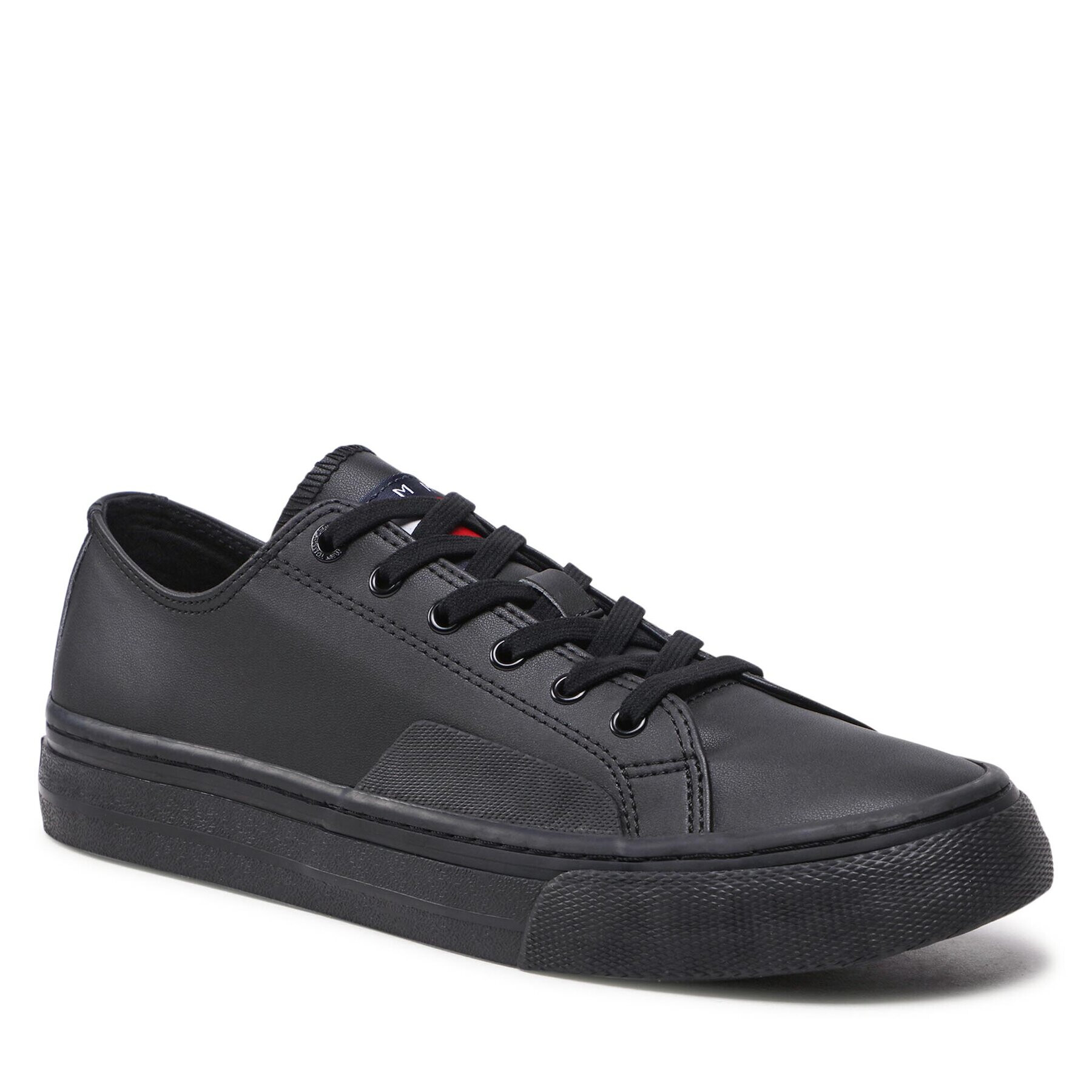 Tommy Jeans Tenis superge Leather Vulc EM0EM01047 Črna - Pepit.si