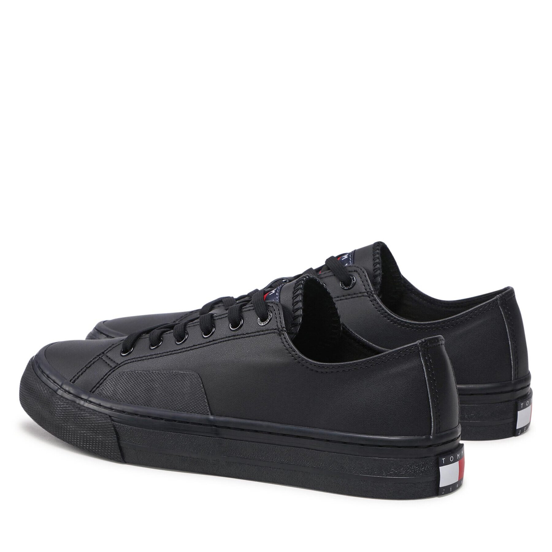 Tommy Jeans Tenis superge Leather Vulc EM0EM01047 Črna - Pepit.si