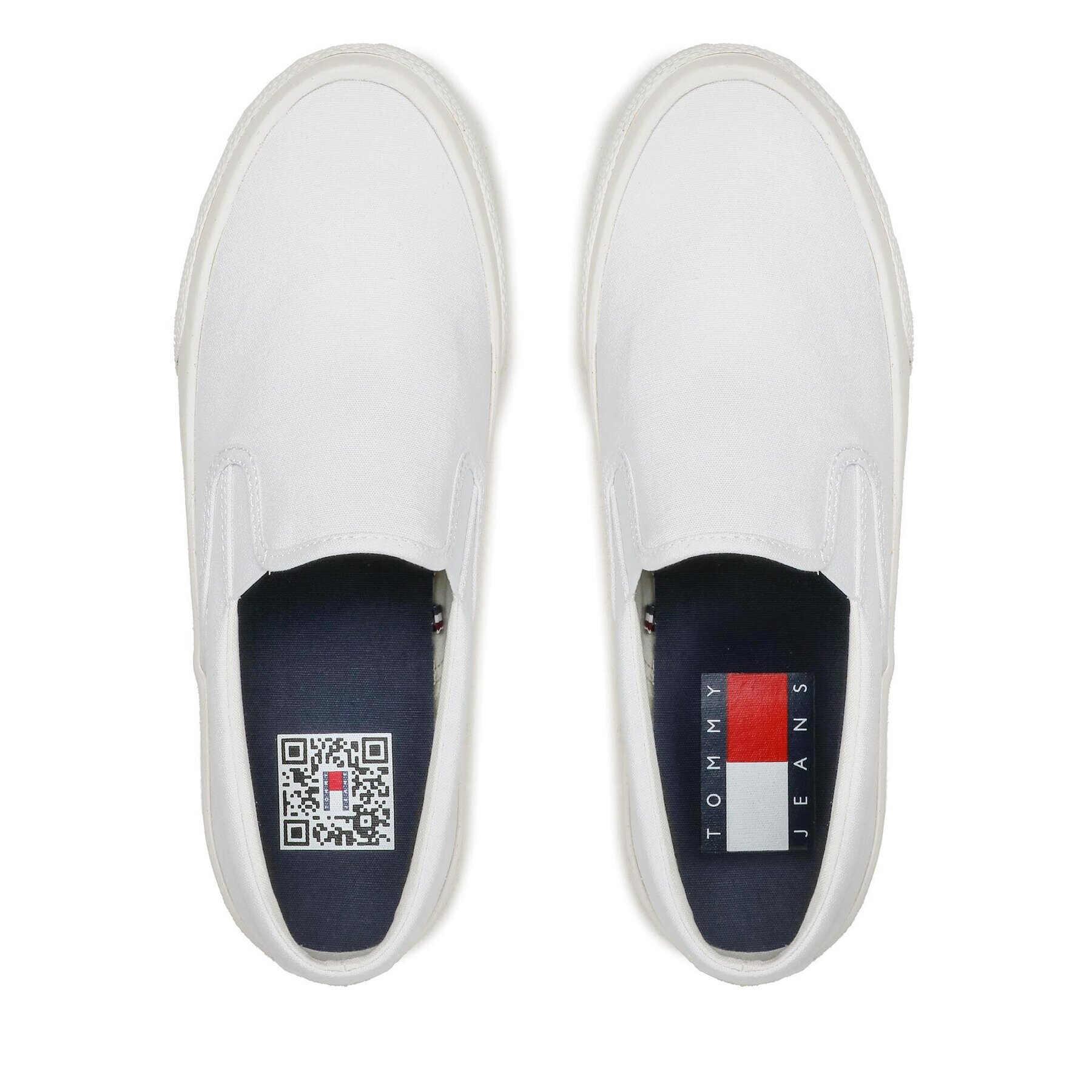 Tommy Jeans Tenis superge Slip On Canvas Color EM0EM01156 Bela - Pepit.si