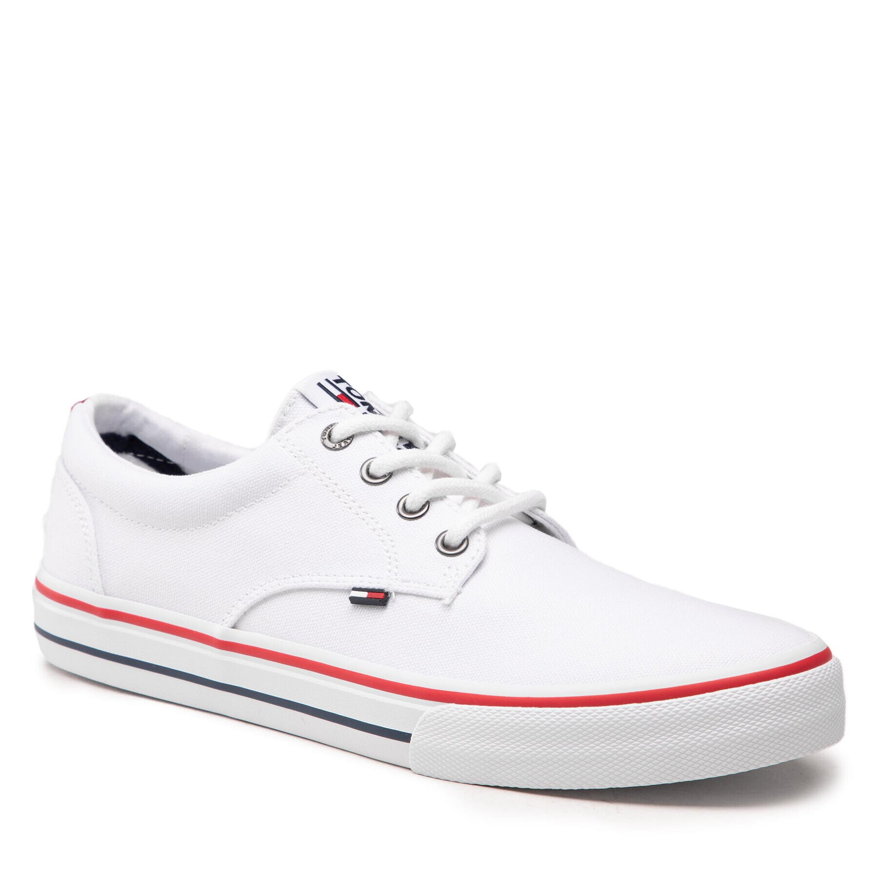 Tommy Jeans Tenis superge Textile Sneaker EM0EM00001 Bela - Pepit.si