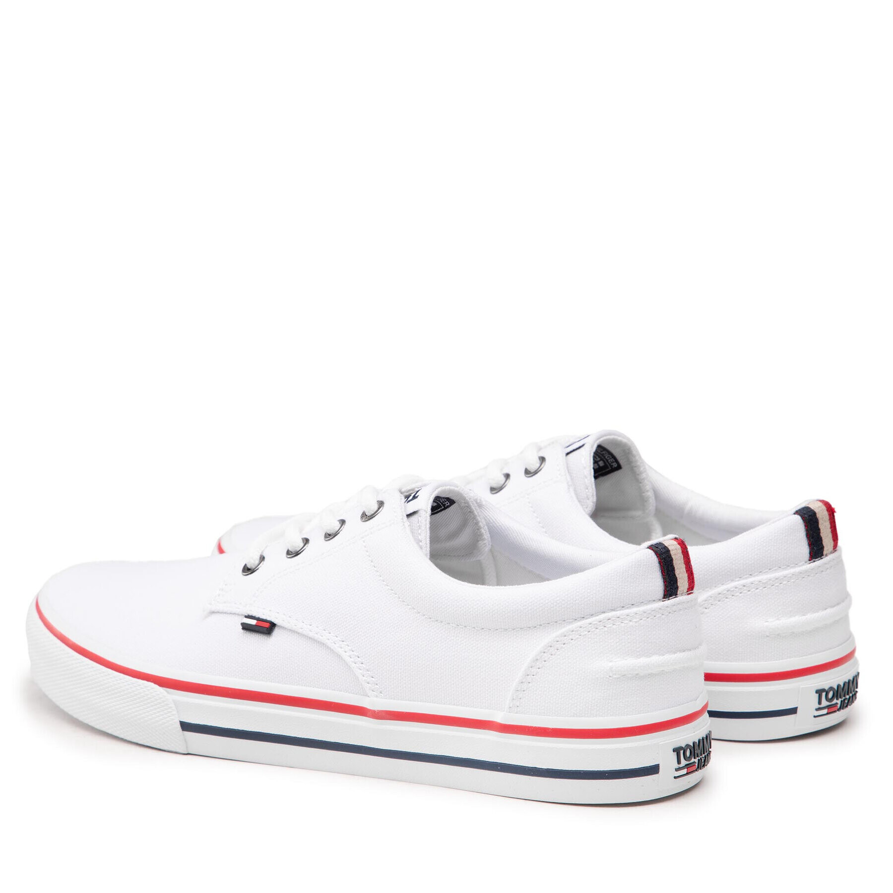 Tommy Jeans Tenis superge Textile Sneaker EM0EM00001 Bela - Pepit.si