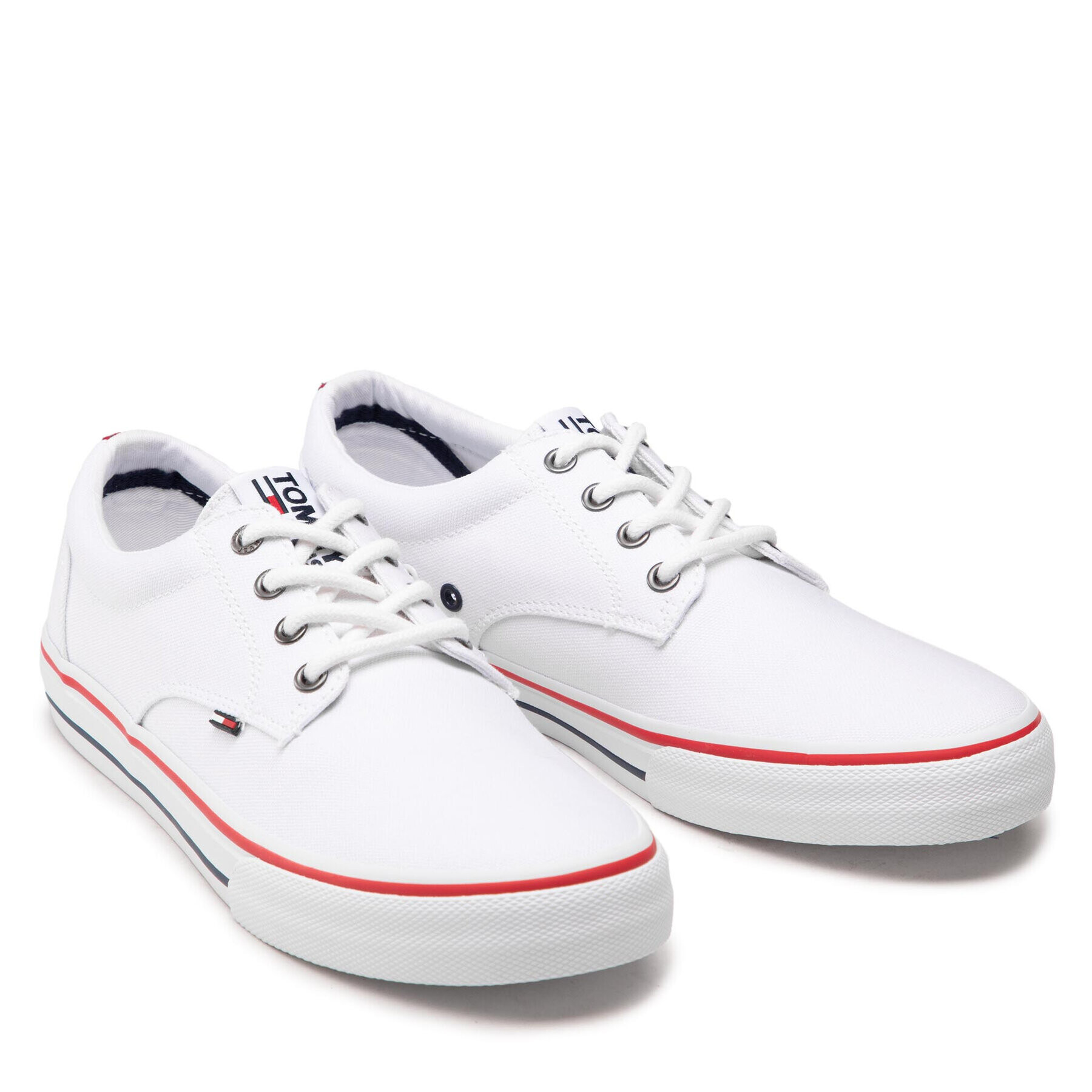 Tommy Jeans Tenis superge Textile Sneaker EM0EM00001 Bela - Pepit.si