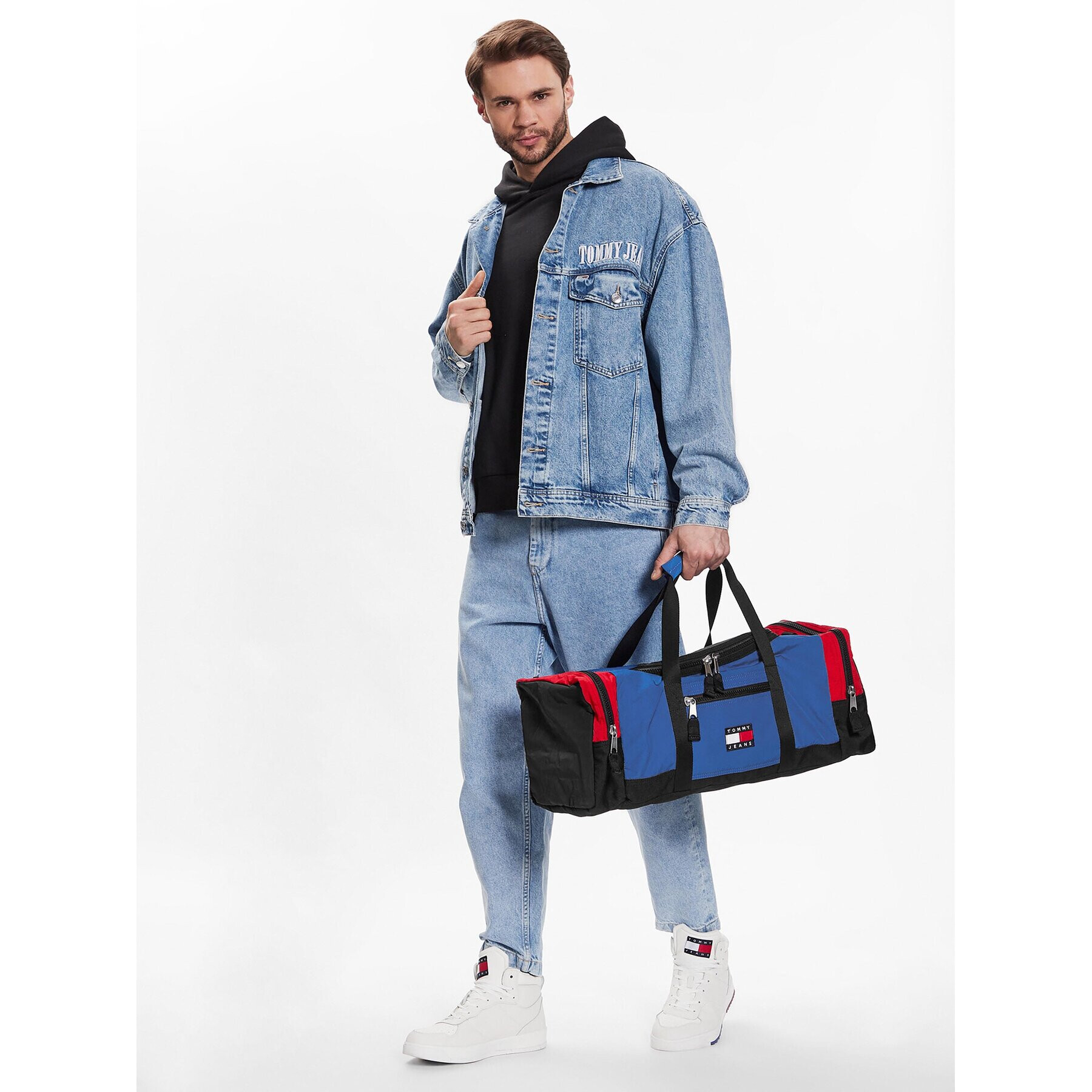 Tommy Jeans Torbica Tjm Heritage Mix Duffle AM0AM10702 Modra - Pepit.si