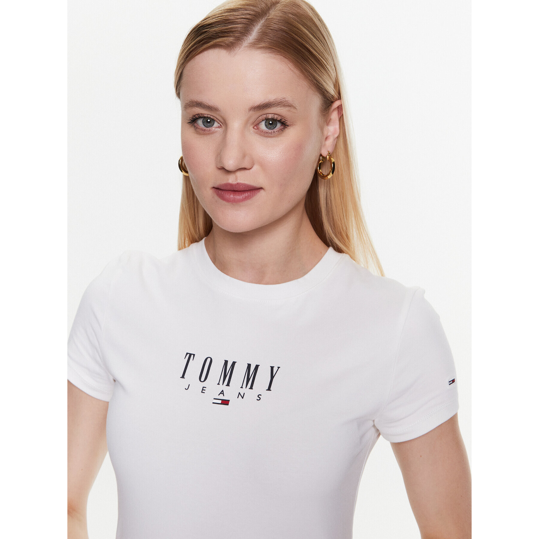 Tommy Jeans Vsakodnevna obleka Lala 2 DW0DW15357 Bela Slim Fit - Pepit.si