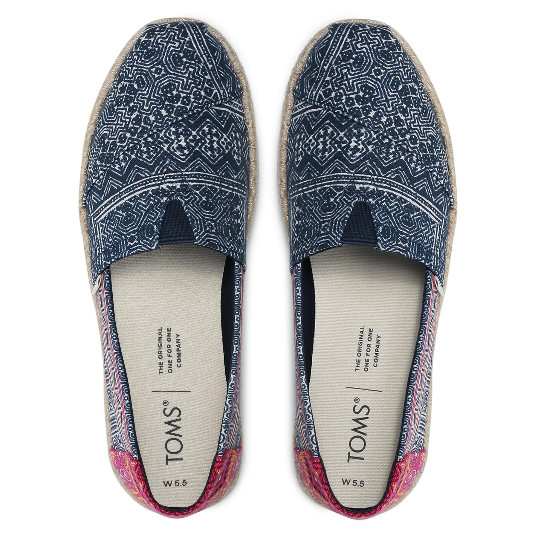 Toms Espadrile Alpargata Rope 10016263 Mornarsko modra - Pepit.si