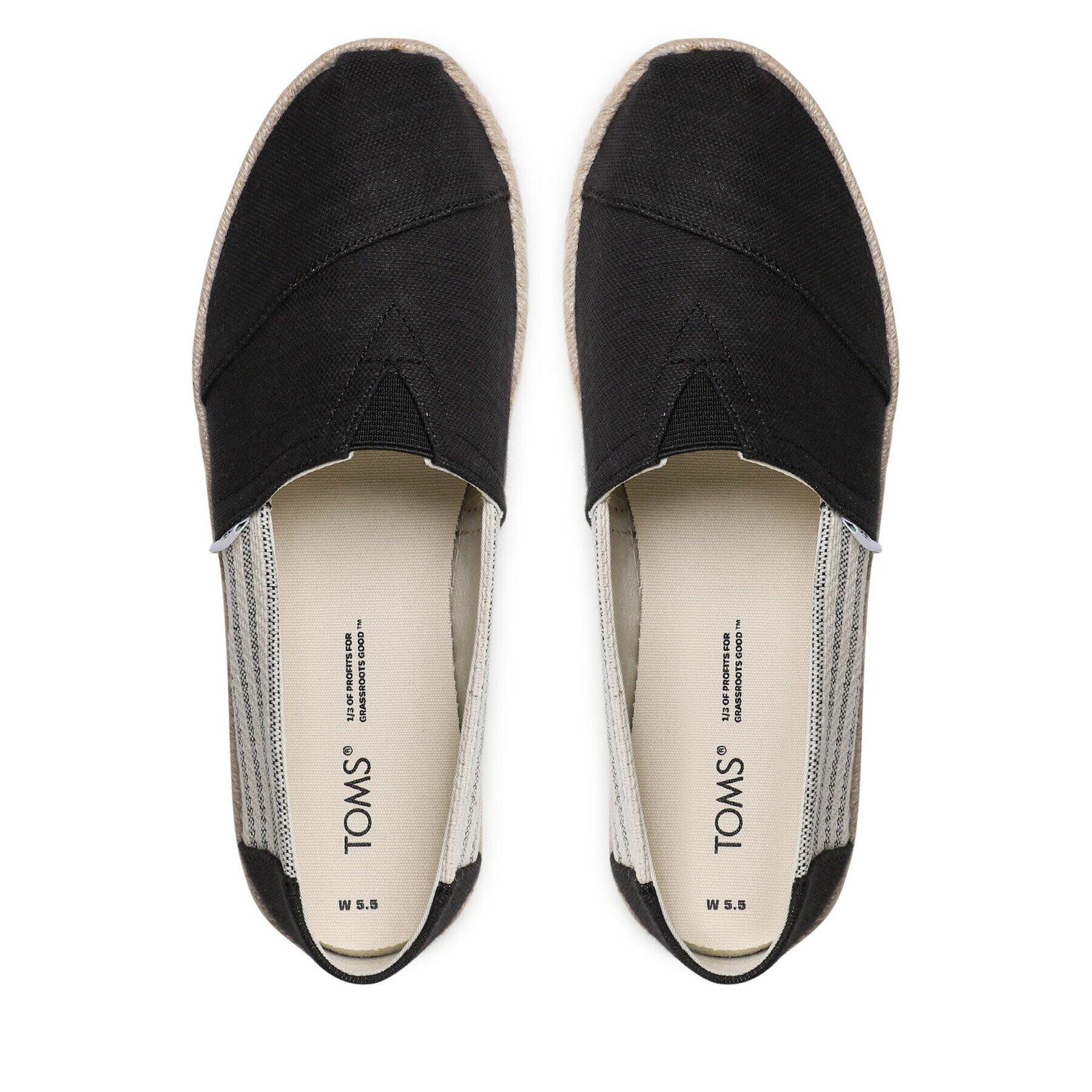 Toms Espadrile Alpargata Rope 10019904 Črna - Pepit.si