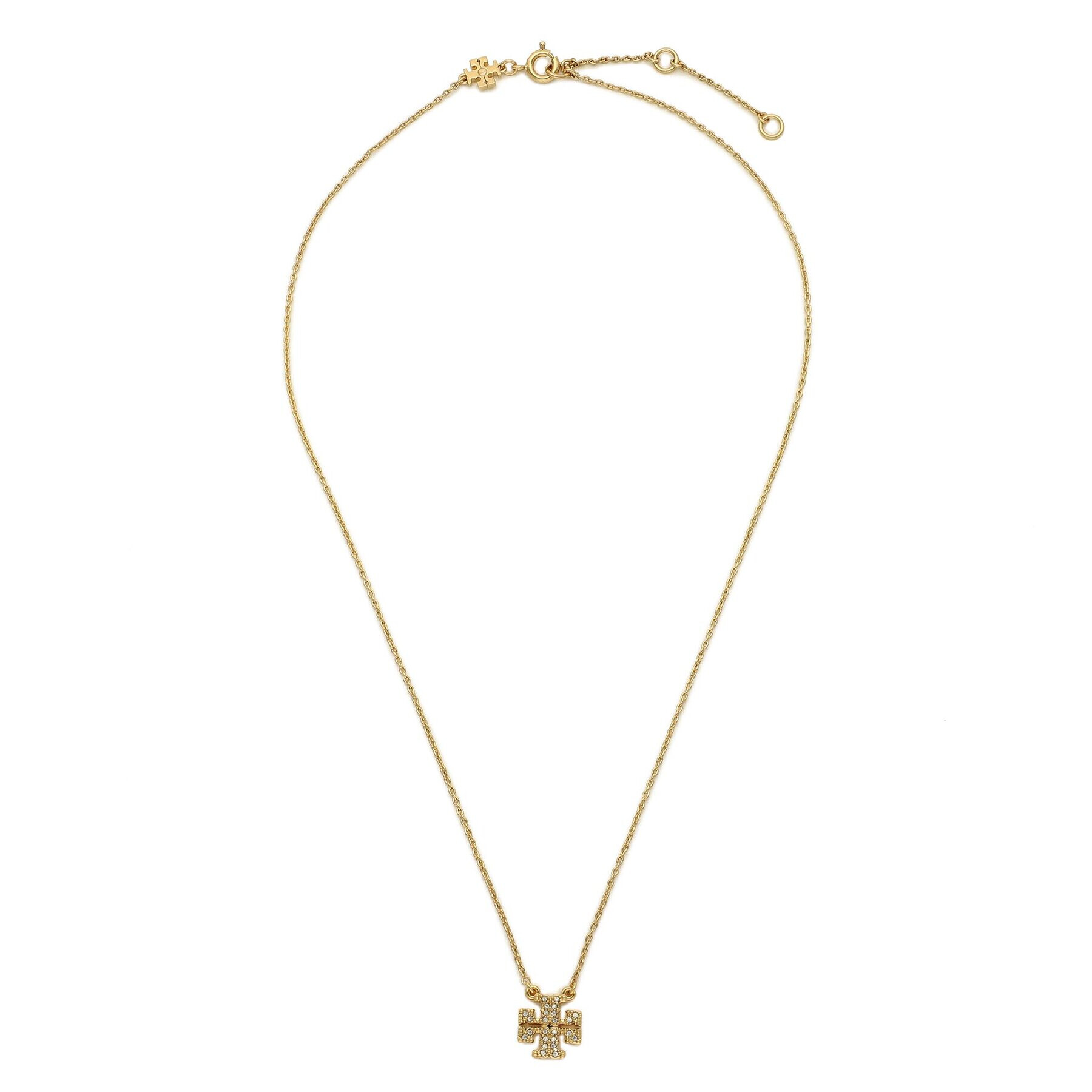 Tory Burch Komplet ogrlica in uhani Kira Pave Pendant And Stud Earring Set 145510 Zlata - Pepit.si