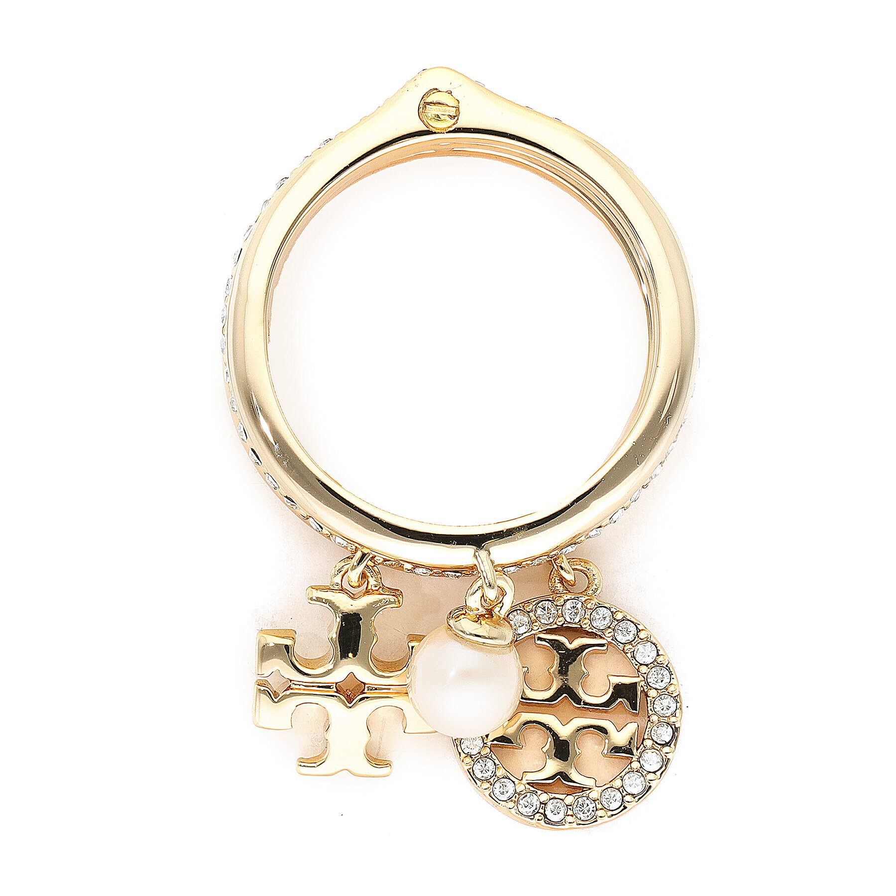 Tory Burch Prstan Miller Pave Charm Ring 76348 Zlata - Pepit.si