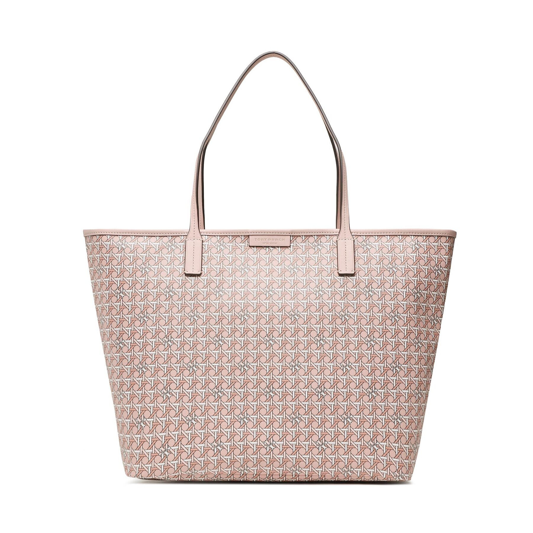 Tory Burch Ročna torba Basketweave Tote 145634 Roza - Pepit.si