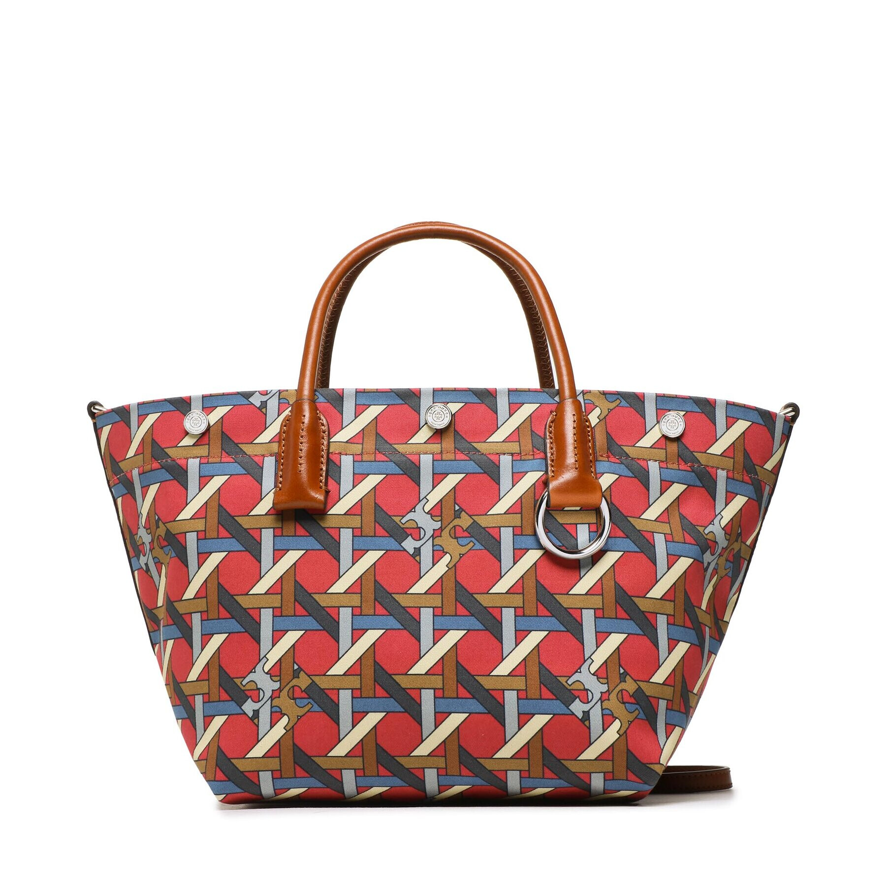 Tory Burch Ročna torba Canvas Basketweave 139025 Rjava - Pepit.si