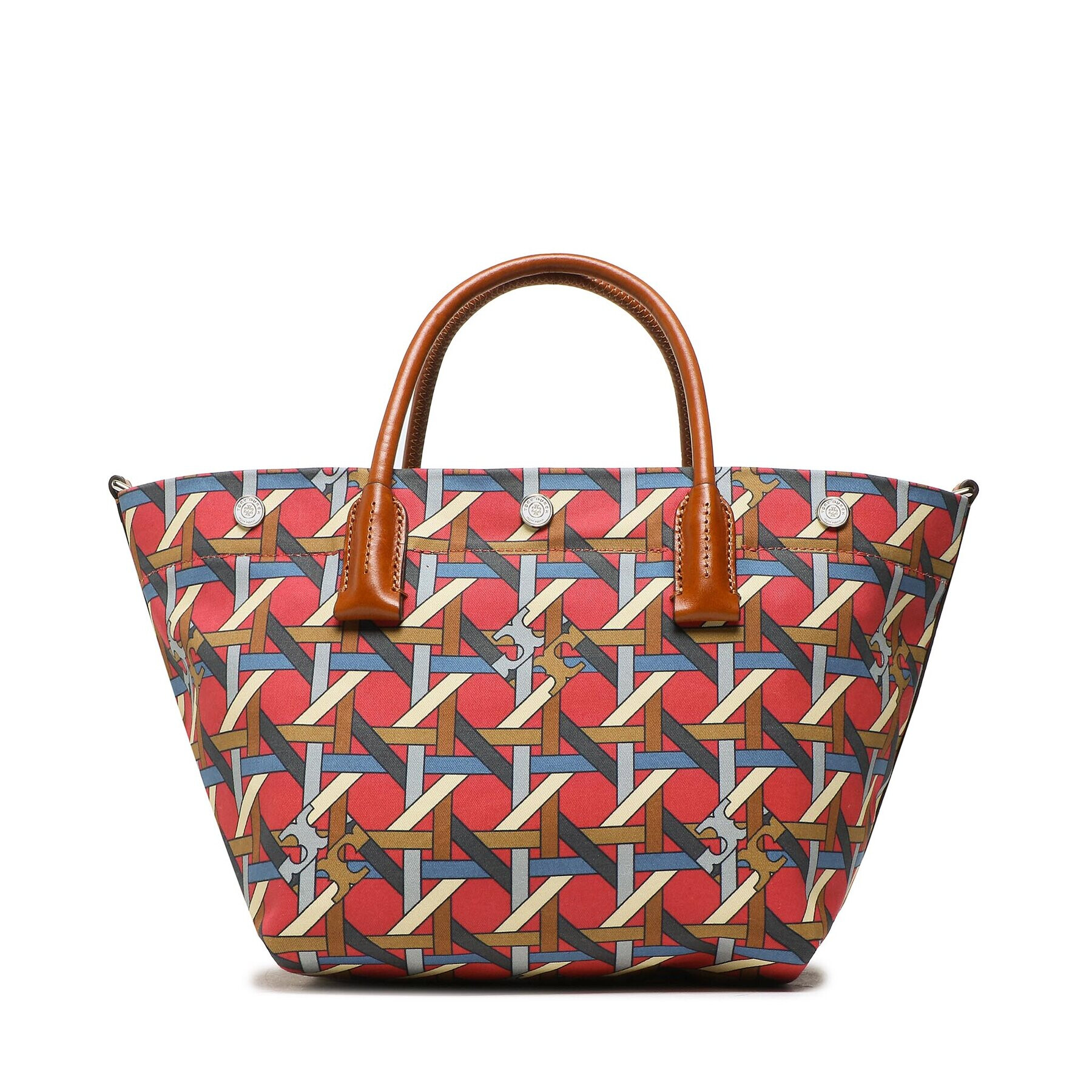 Tory Burch Ročna torba Canvas Basketweave 139025 Rjava - Pepit.si