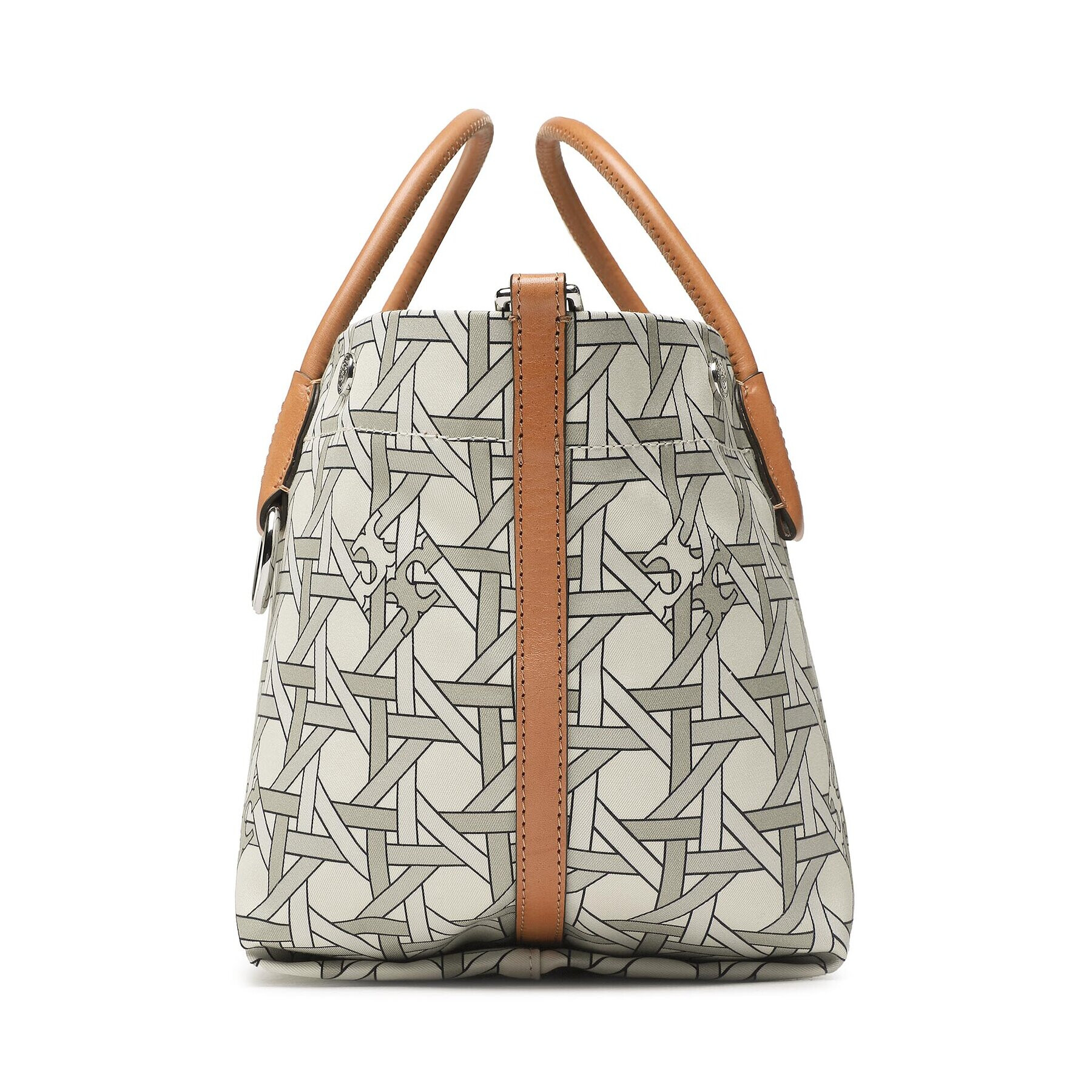 Tory Burch Ročna torba Canvas Basketweave Small Tote 146547 Zelena - Pepit.si