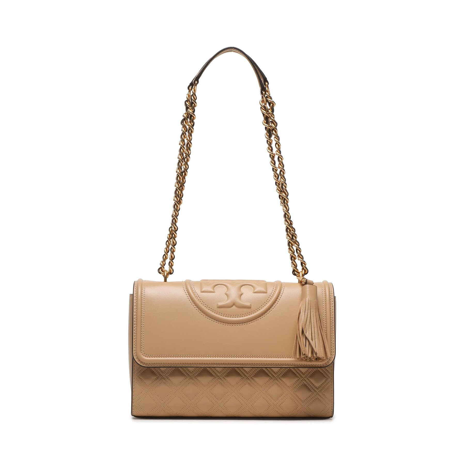 Tory Burch Ročna torba Fleming Convertible Shoulder Bag 76997 Bež - Pepit.si