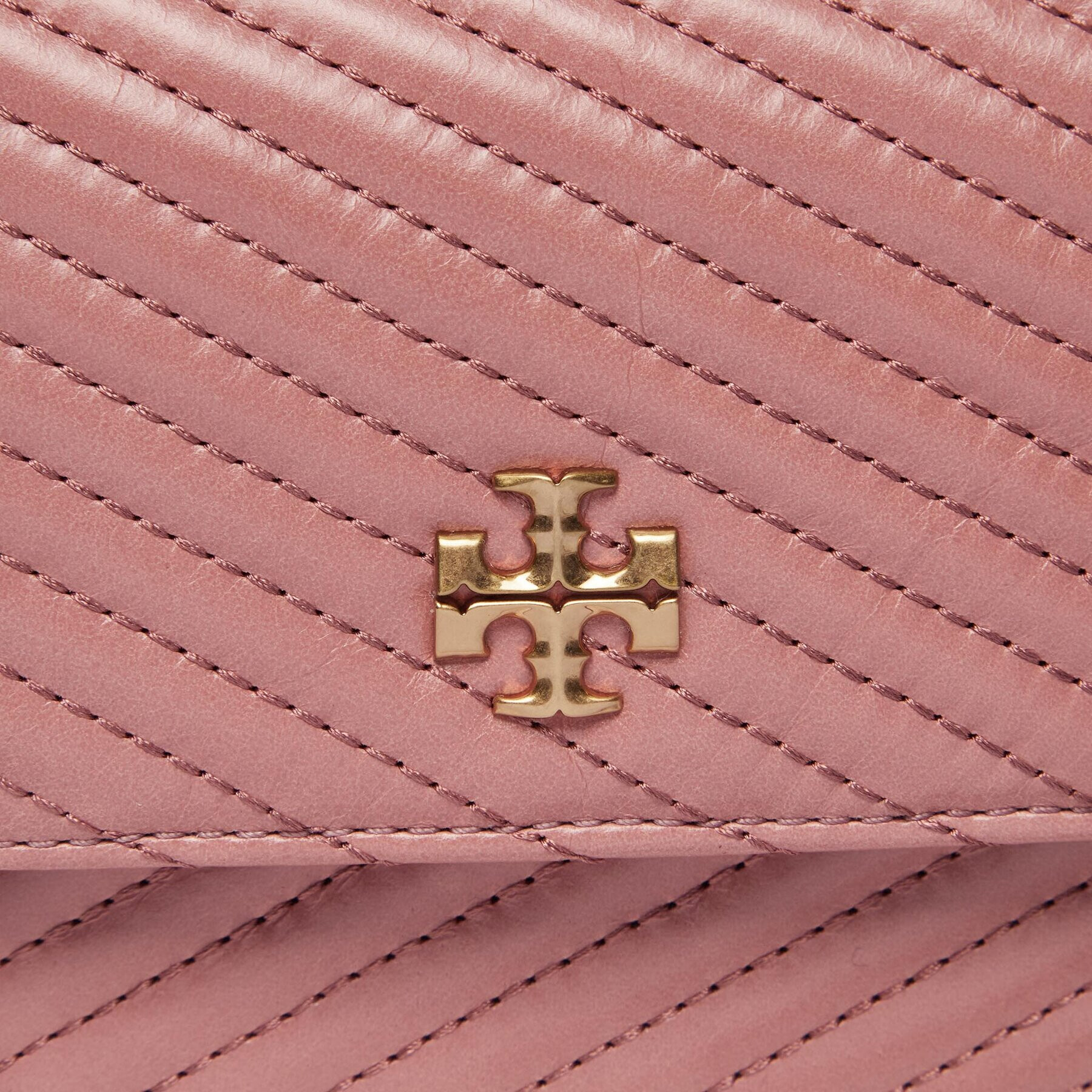 Tory Burch Ročna torba Kira Moto Quilt Mini Top Handle Chain Wallet 155893 Roza - Pepit.si