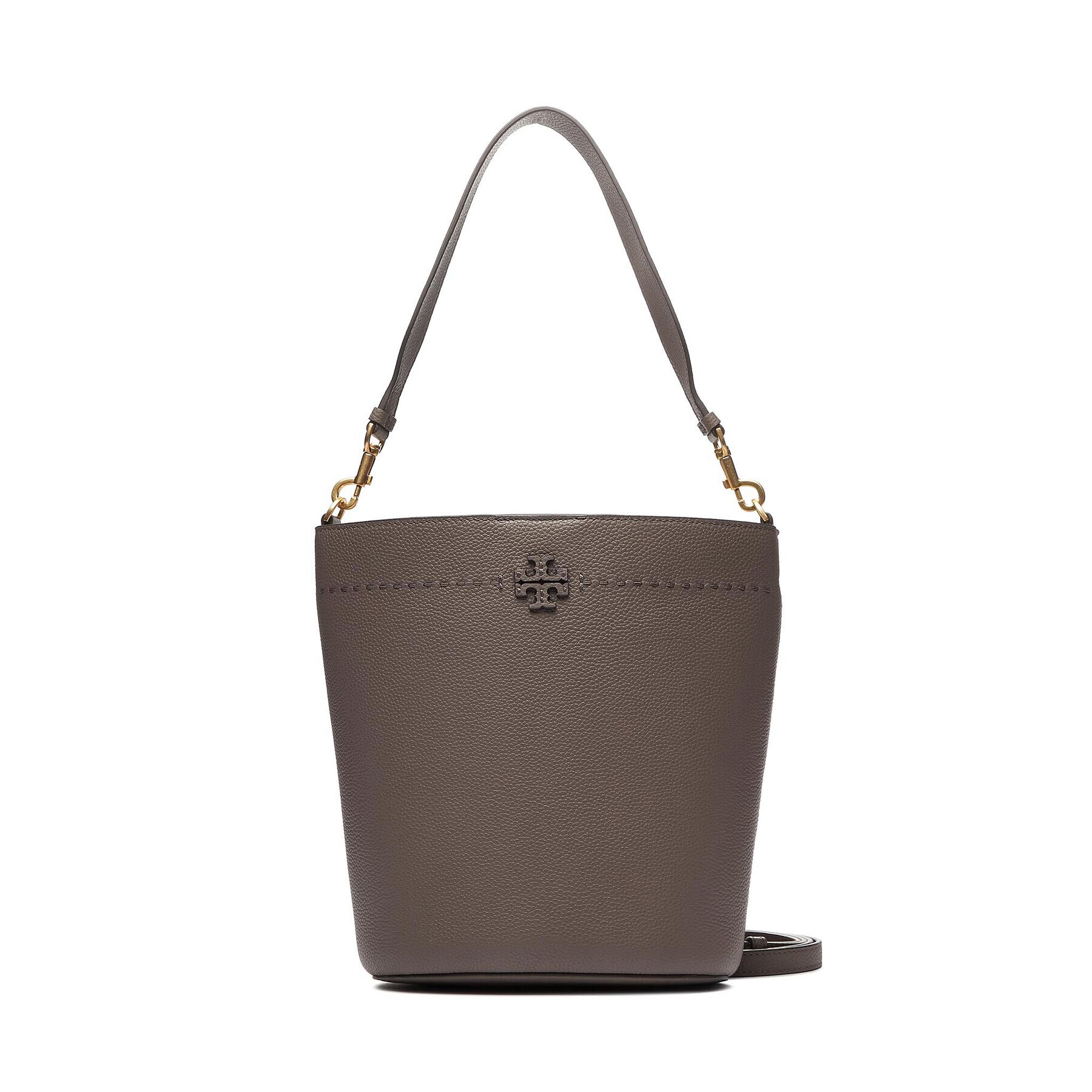 Tory Burch Ročna torba McGraw Bucket Bag 143544 Siva - Pepit.si