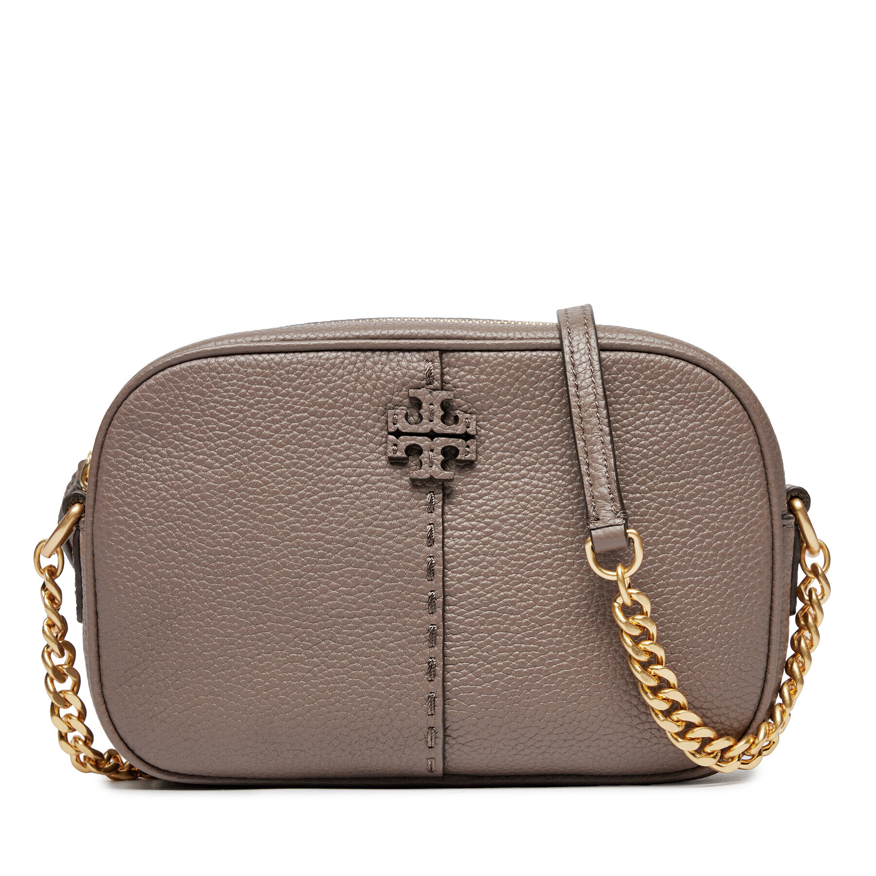 Tory Burch Ročna torba Mcgraw Camera 147578 Srebrna - Pepit.si