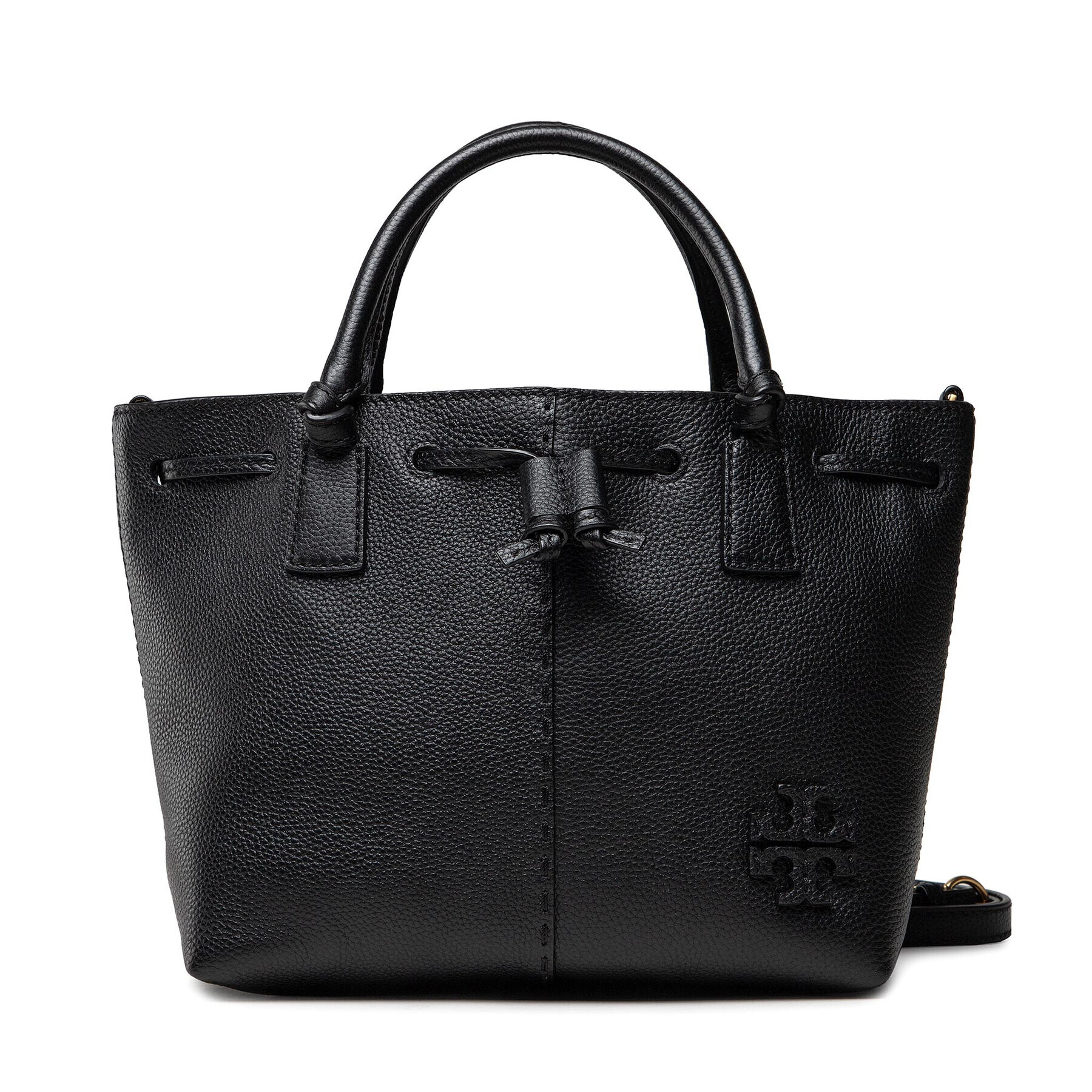 Tory Burch Ročna torba Mcgraw Small Drawstring Satchel 85119 Črna - Pepit.si