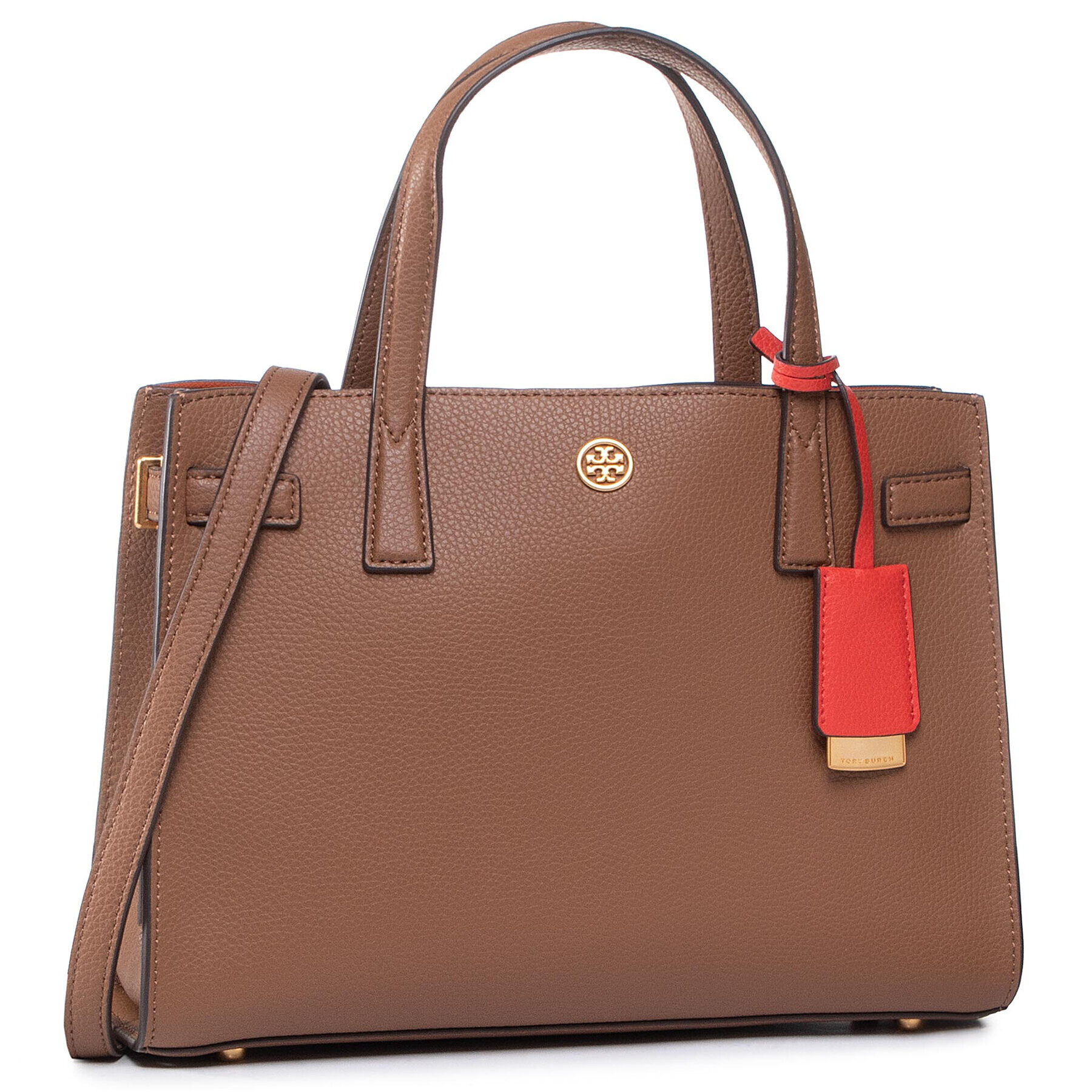 Tory Burch Ročna torba Walker Small Satchel 73625 Rjava - Pepit.si