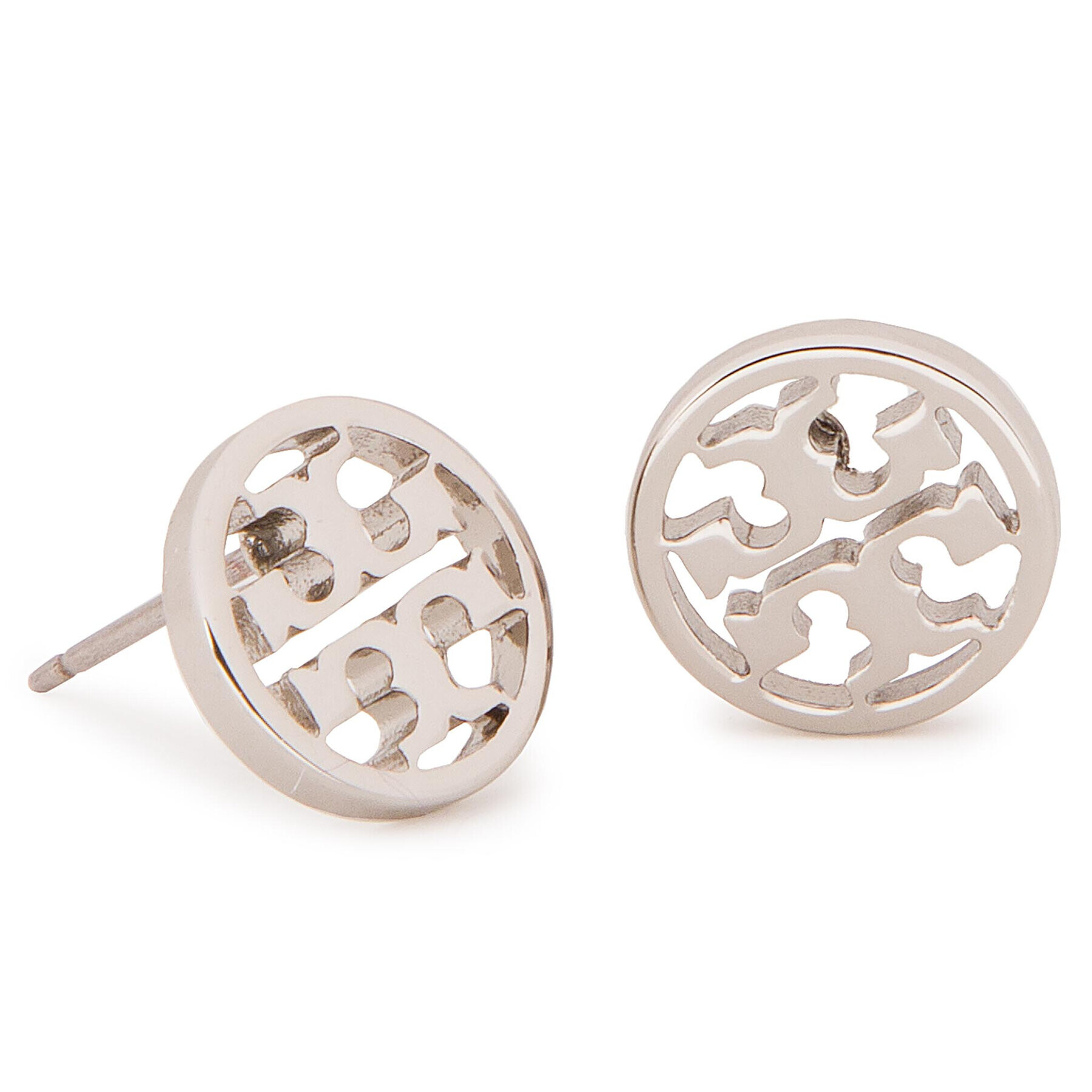 Tory Burch Uhani Logo Circle Stud Earring 11165518 Srebrna - Pepit.si