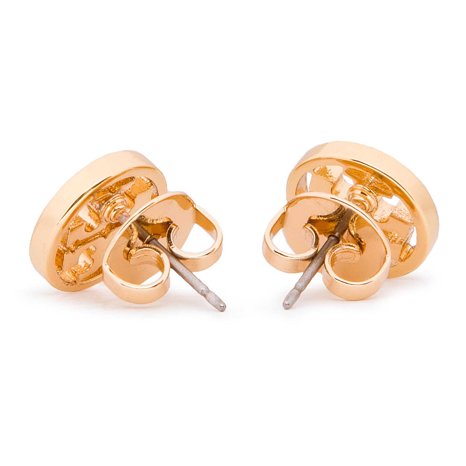 Tory Burch Uhani Logo Circle Stud Earring 11165518 Zlata - Pepit.si