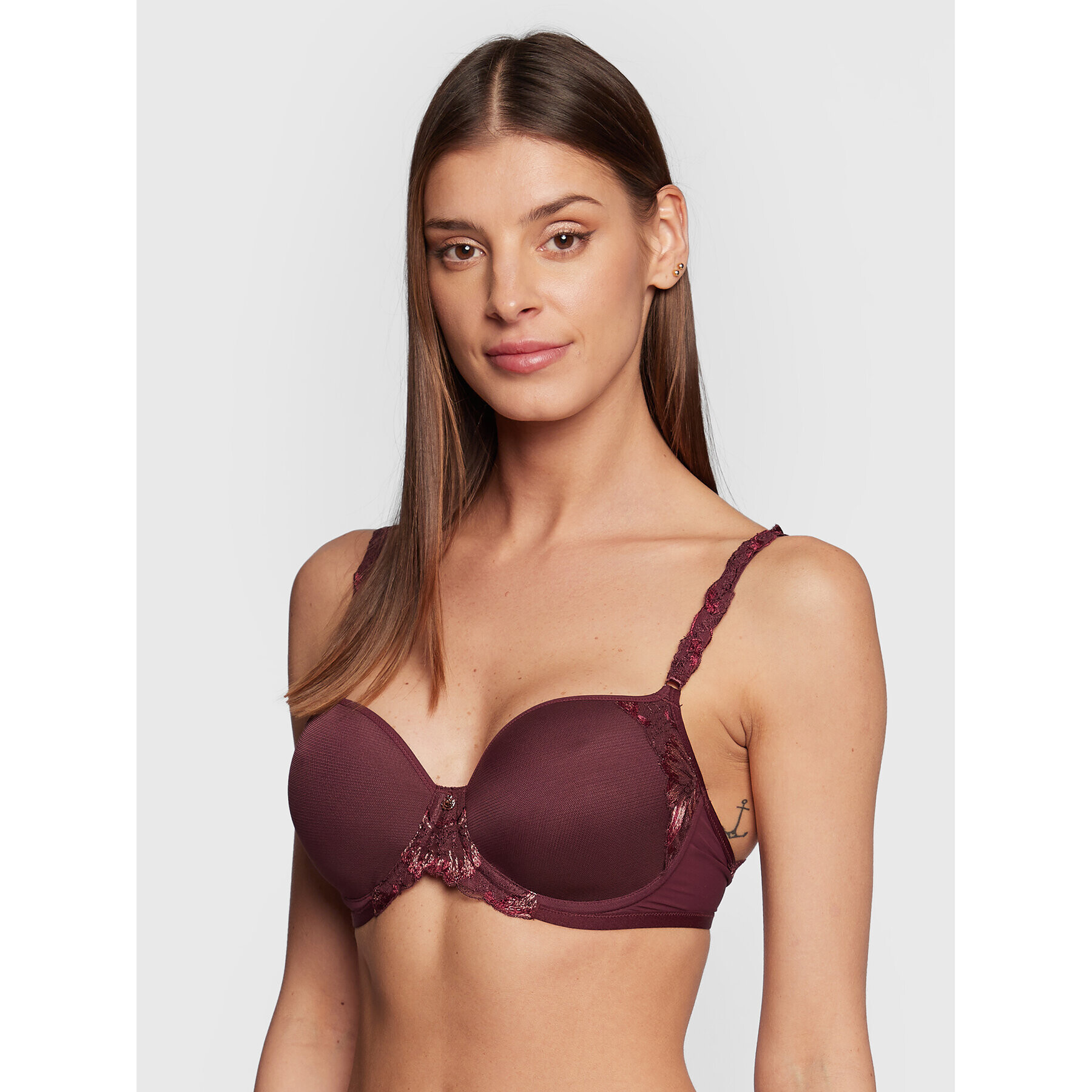 Triumph Nedrček s kostjo Freesia Florale 10210661 Bordo rdeča - Pepit.si