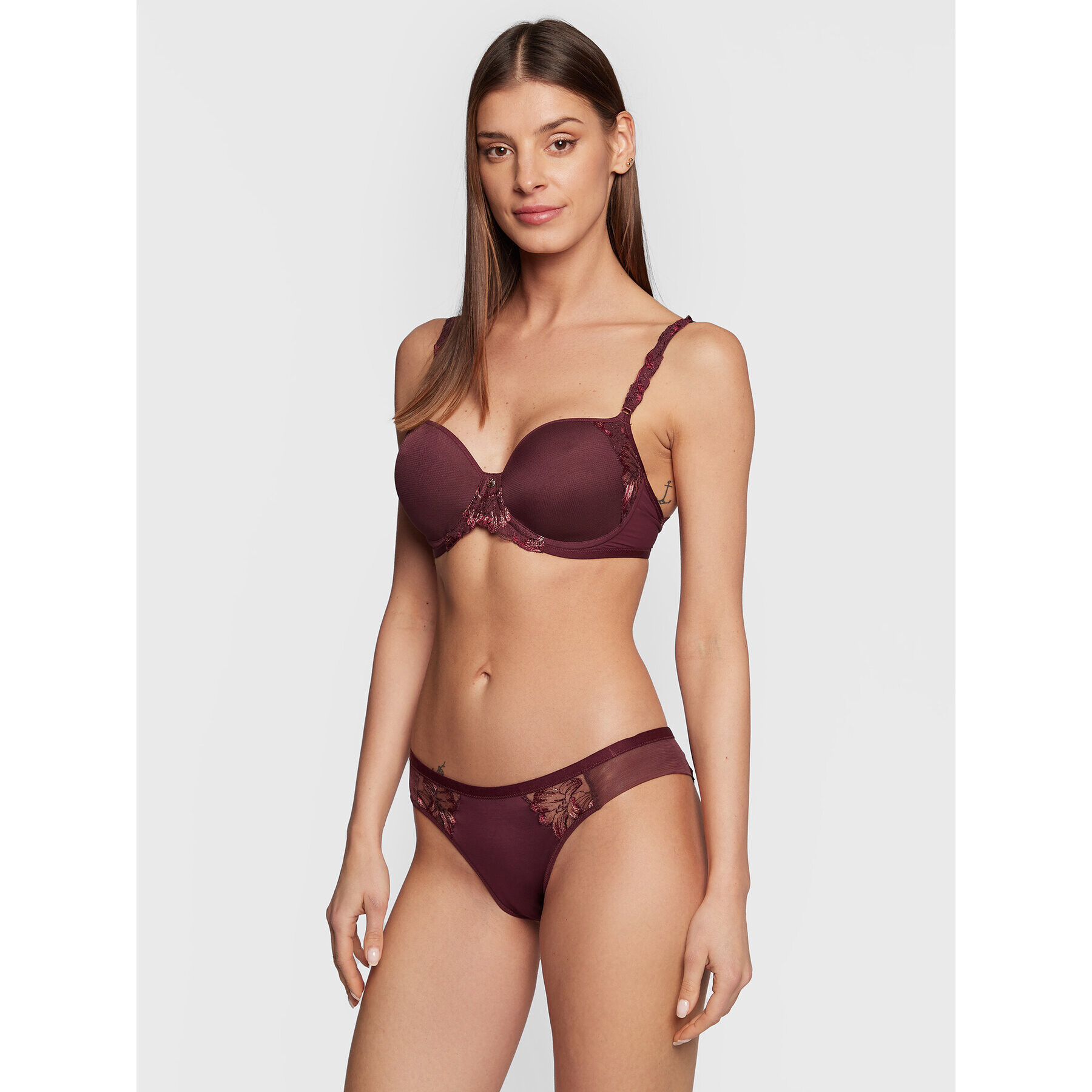 Triumph Nedrček s kostjo Freesia Florale 10210661 Bordo rdeča - Pepit.si